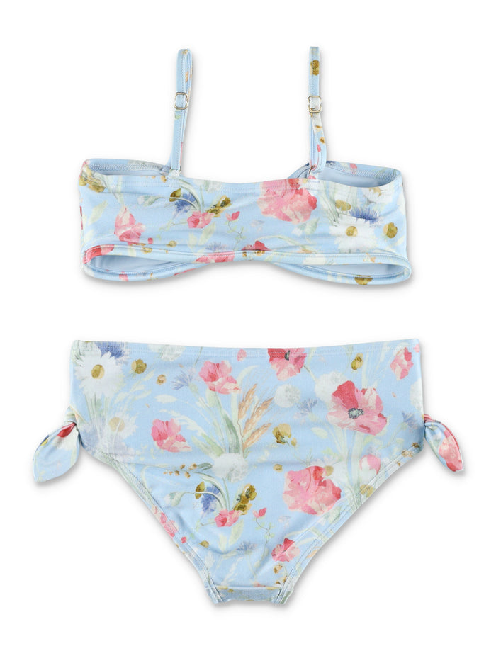 Kid - Lucky tie bikini Blue Floral Polyamide