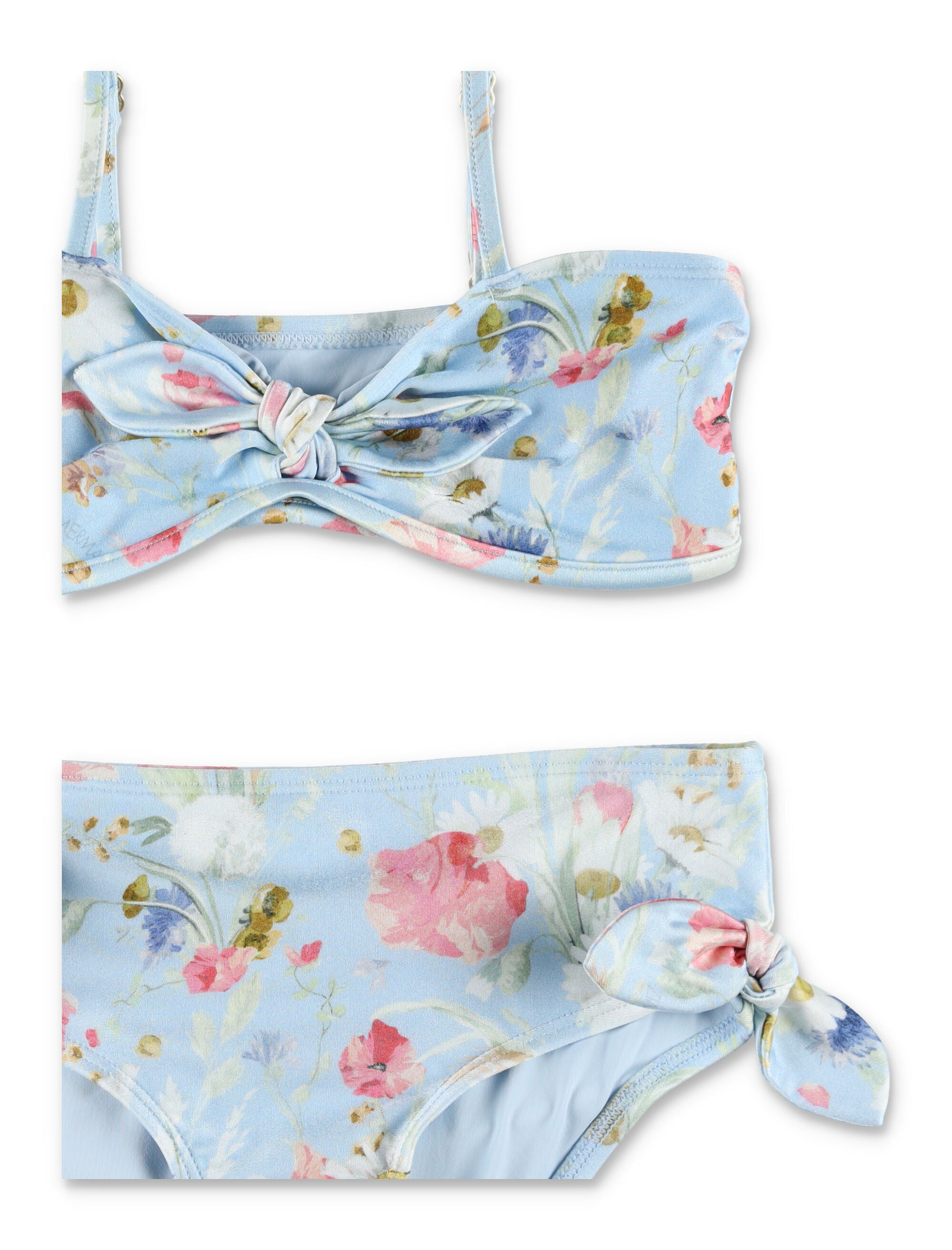 Kid - Lucky tie bikini Blue Floral Polyamide