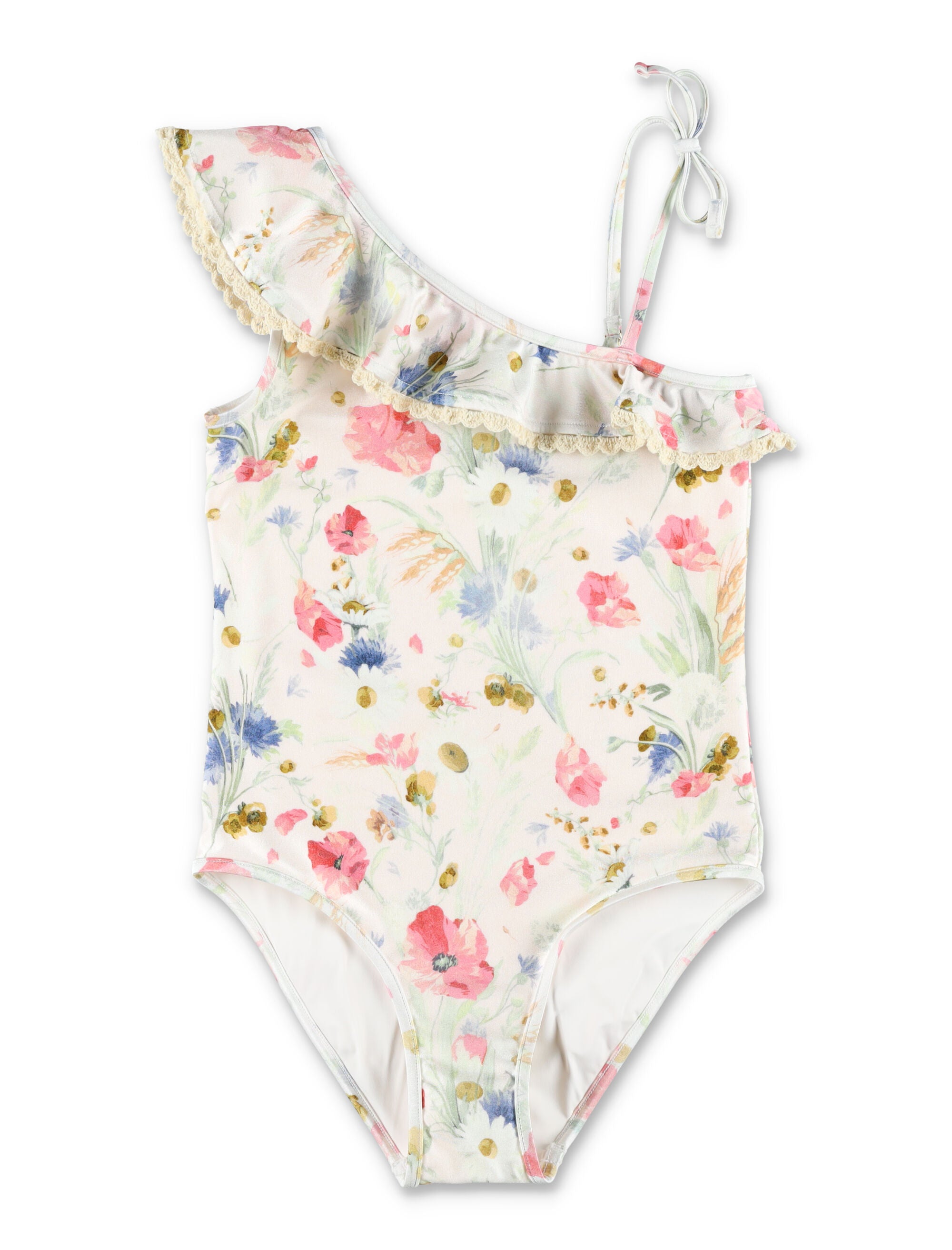 Kid - Lucky Kids Frill one piece Cream Floral Polyamide Swimwear