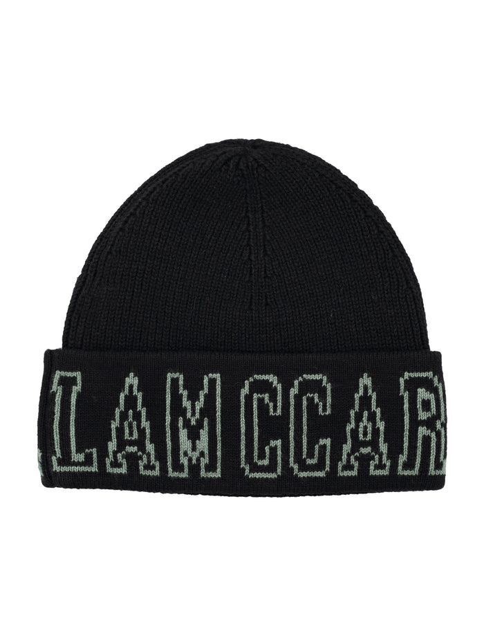 Stella McCartney Kids Logo Beanie Black Cotton Hat