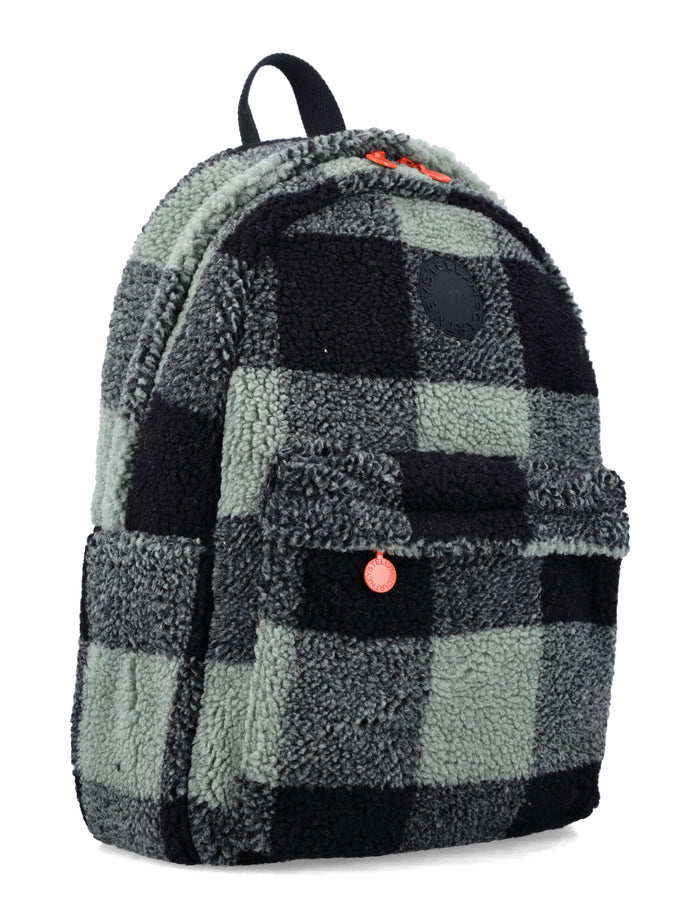 Check shearling backpack Stella McCartney Kids Black Polyester