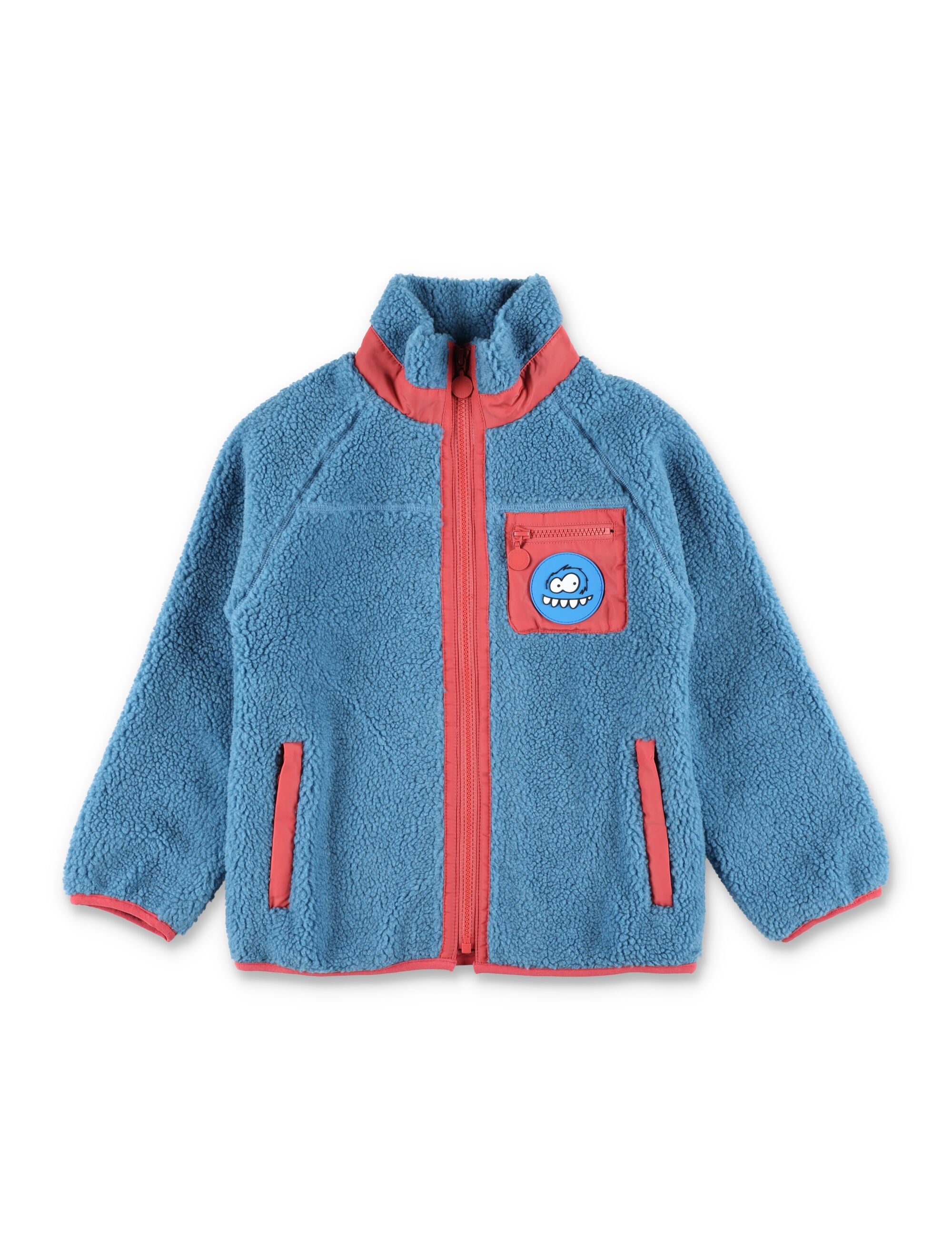 Stella McCartney Kids Monster patch Fleece Jacket Blue Polyester