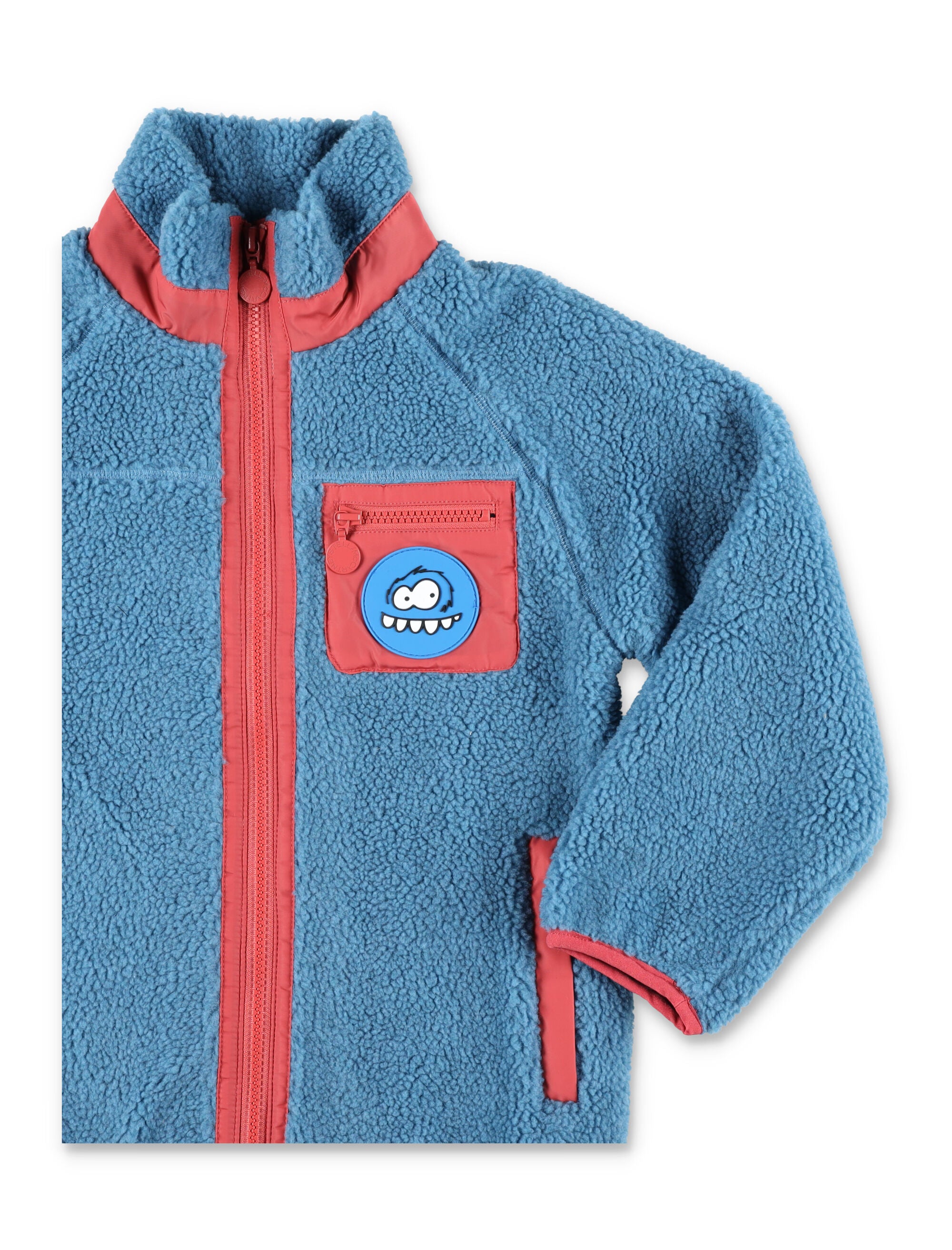 Stella McCartney Kids Monster patch Fleece Jacket Blue Polyester