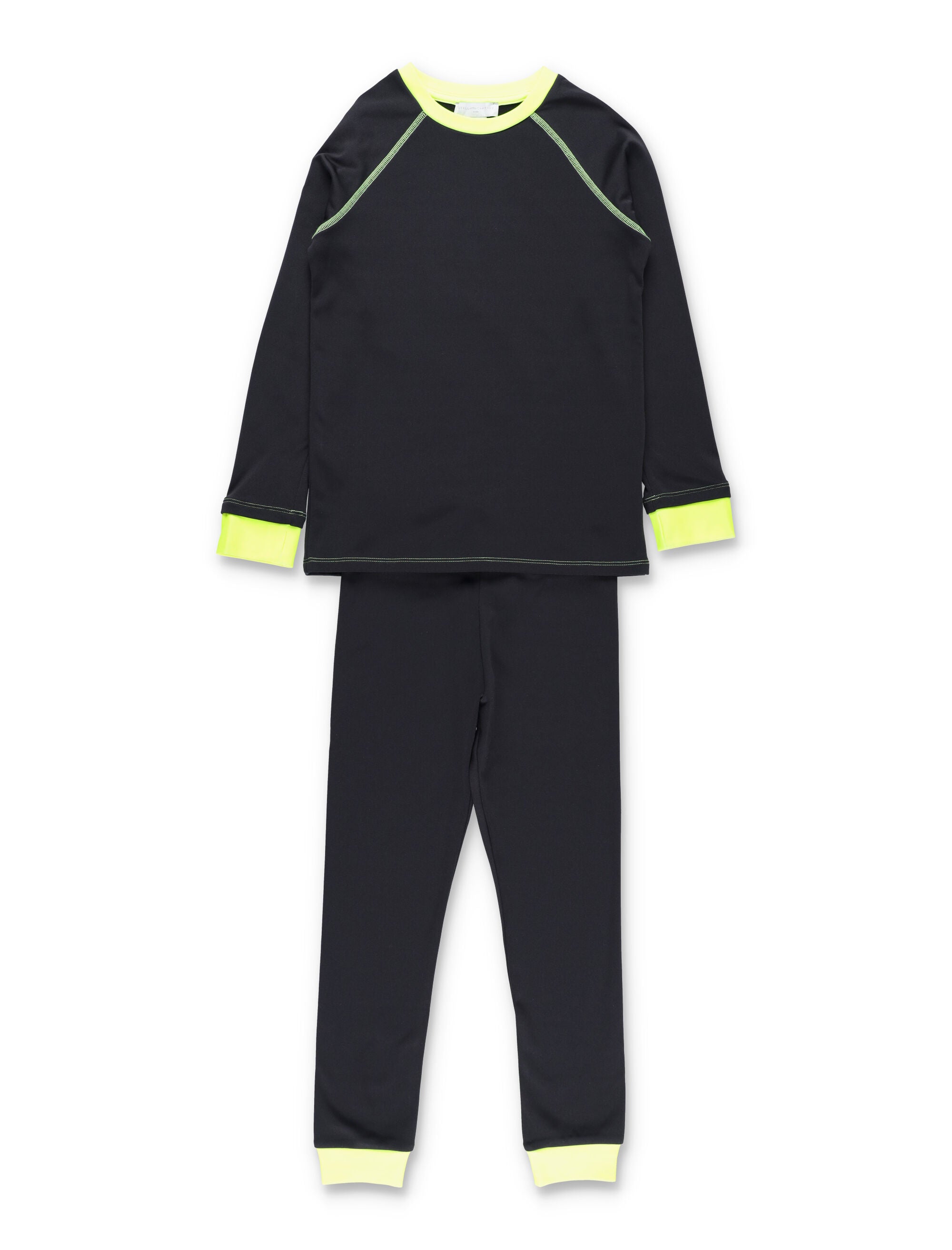Stella McCartney Kids black ski set with neon details Polyester Wear