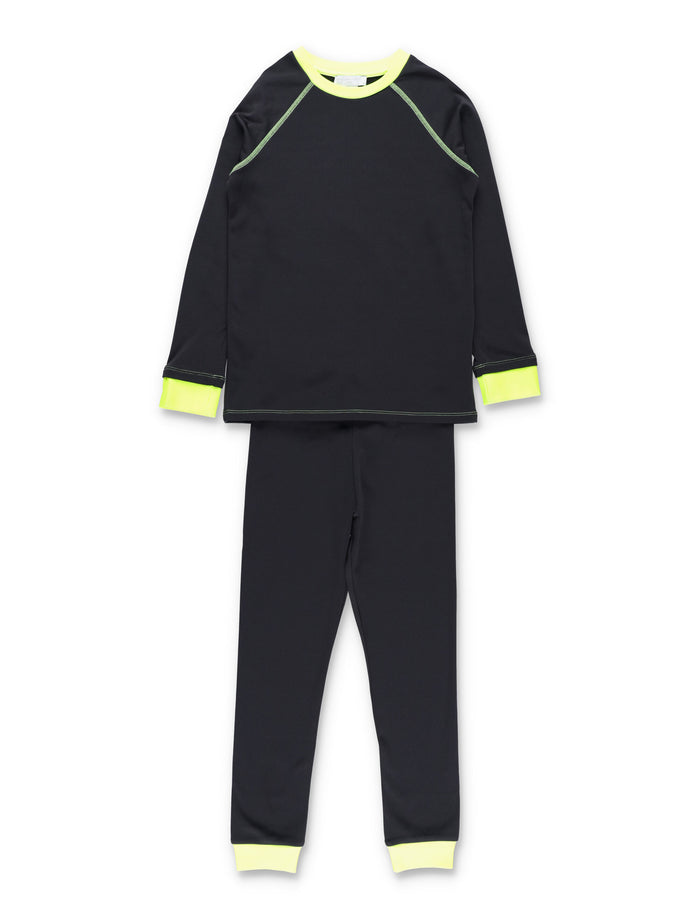 Stella McCartney Kids black ski set with neon details Polyester Wear