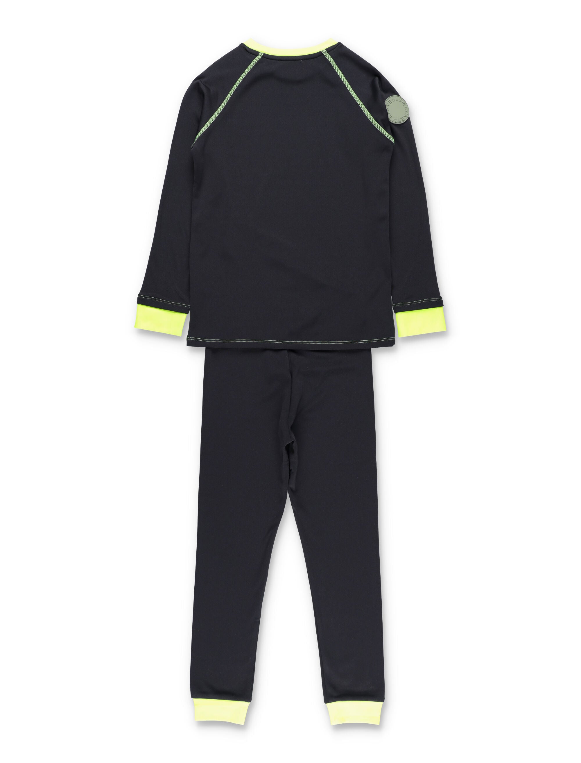 Stella McCartney Kids black ski set with neon details Polyester Wear