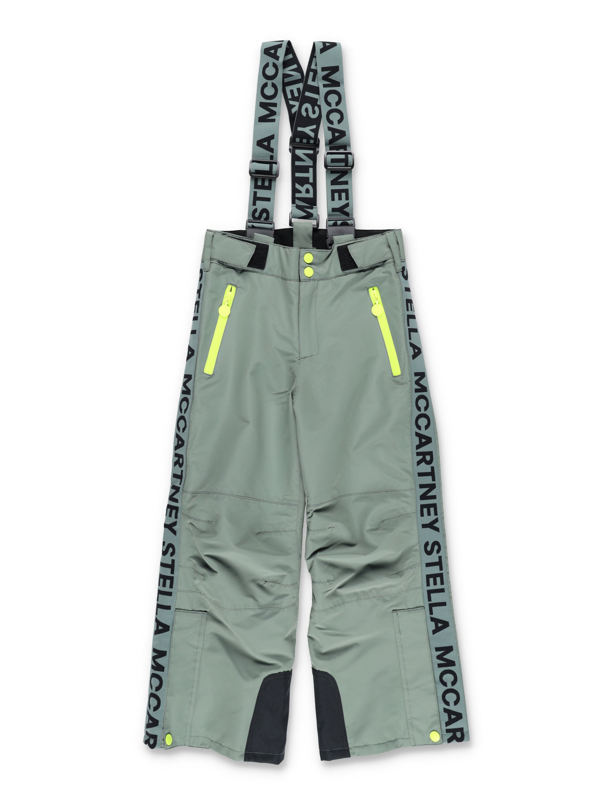 Stella McCartney Kids Logo Tape Ski Salopettes Green Polyester Wear