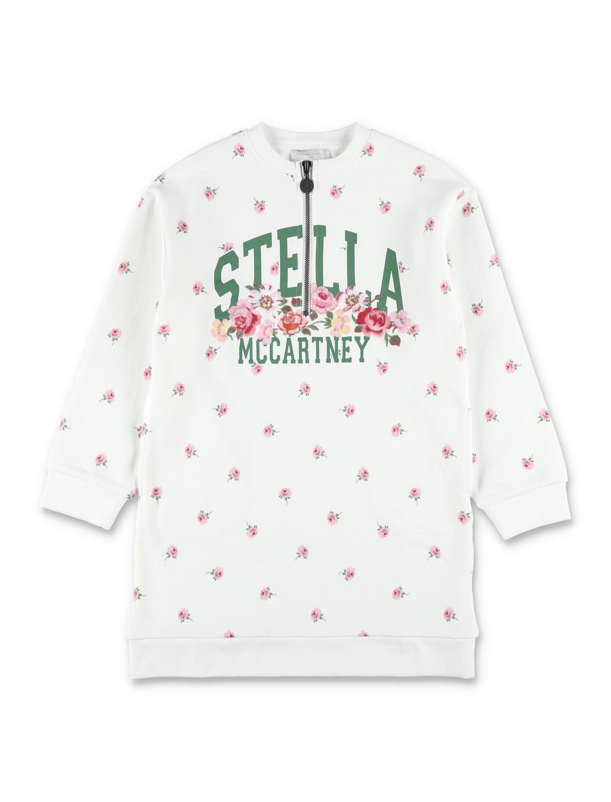 Kid - Stella McCartney Kids Floral Sweatdress White Cotton Dress