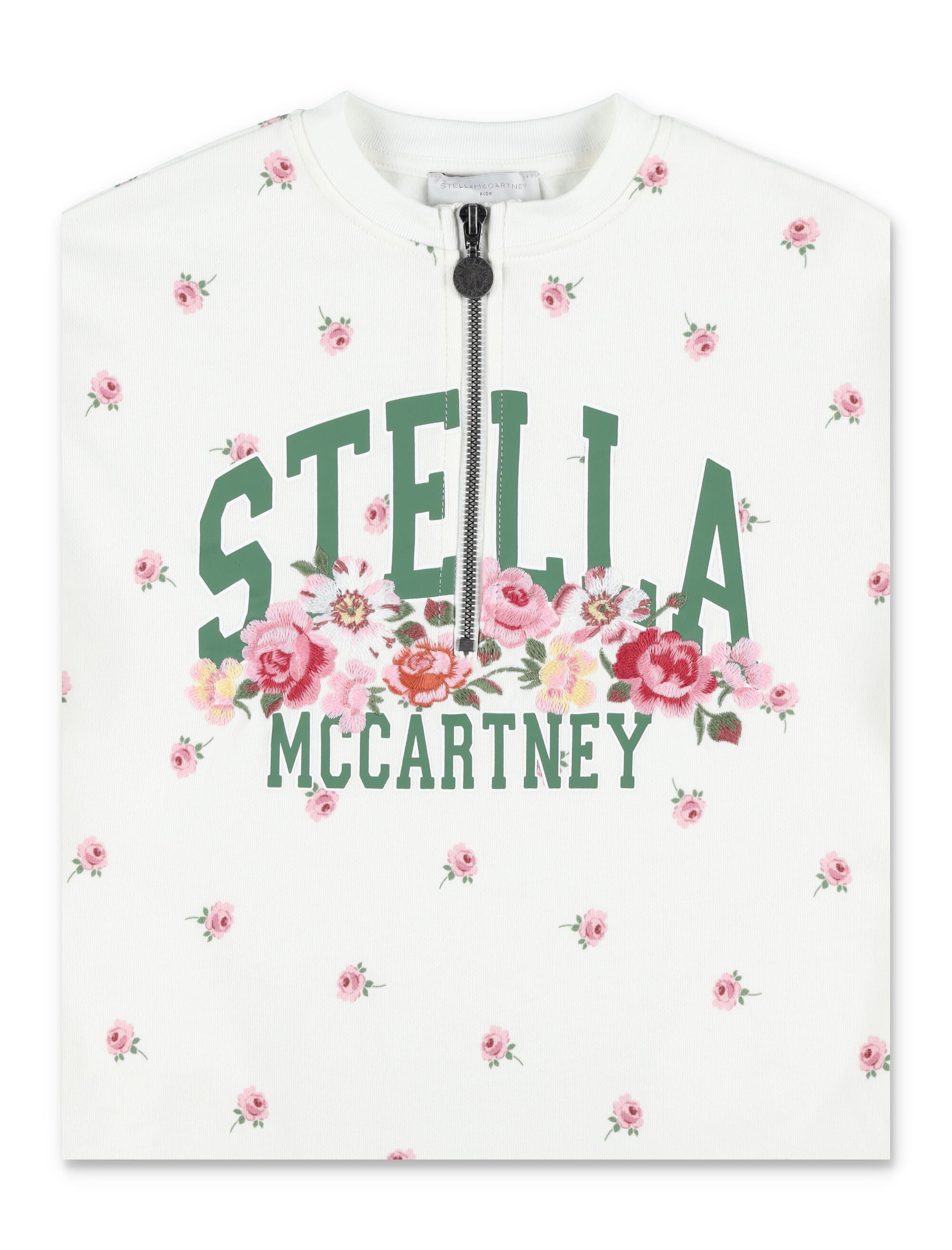 Kid - Stella McCartney Kids Floral Sweatdress White Cotton Dress