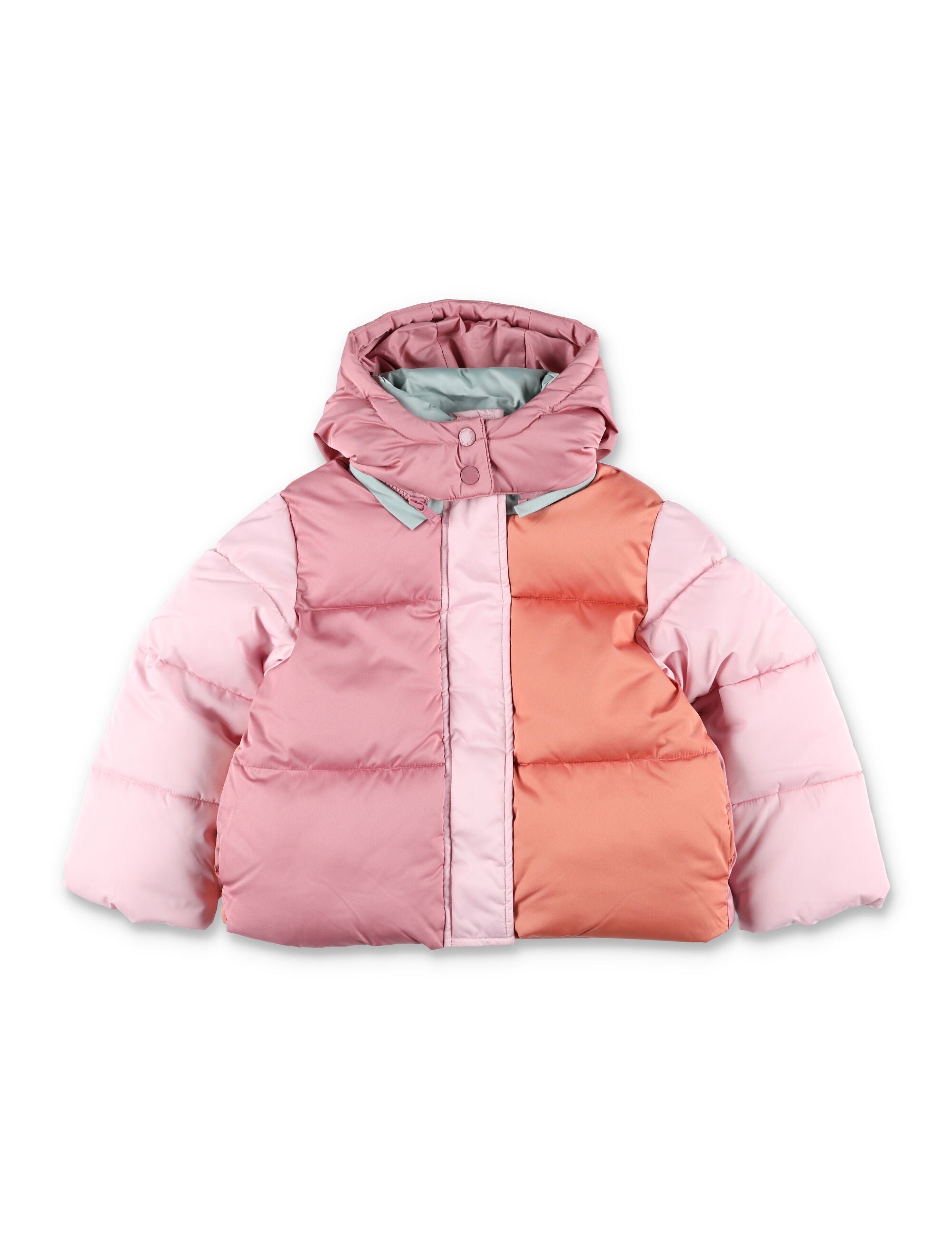 Stella McCartney Kids Contrast Panel Puffer Coat Multi Polyester Down Jacket
