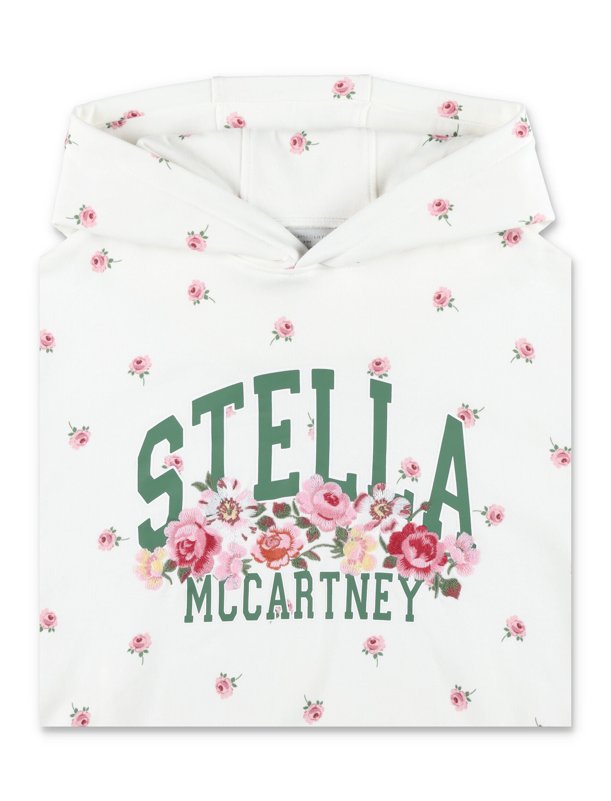 Kid - Stella McCartney Kids Floral Print Hoodie White Cotton Sweatshirt