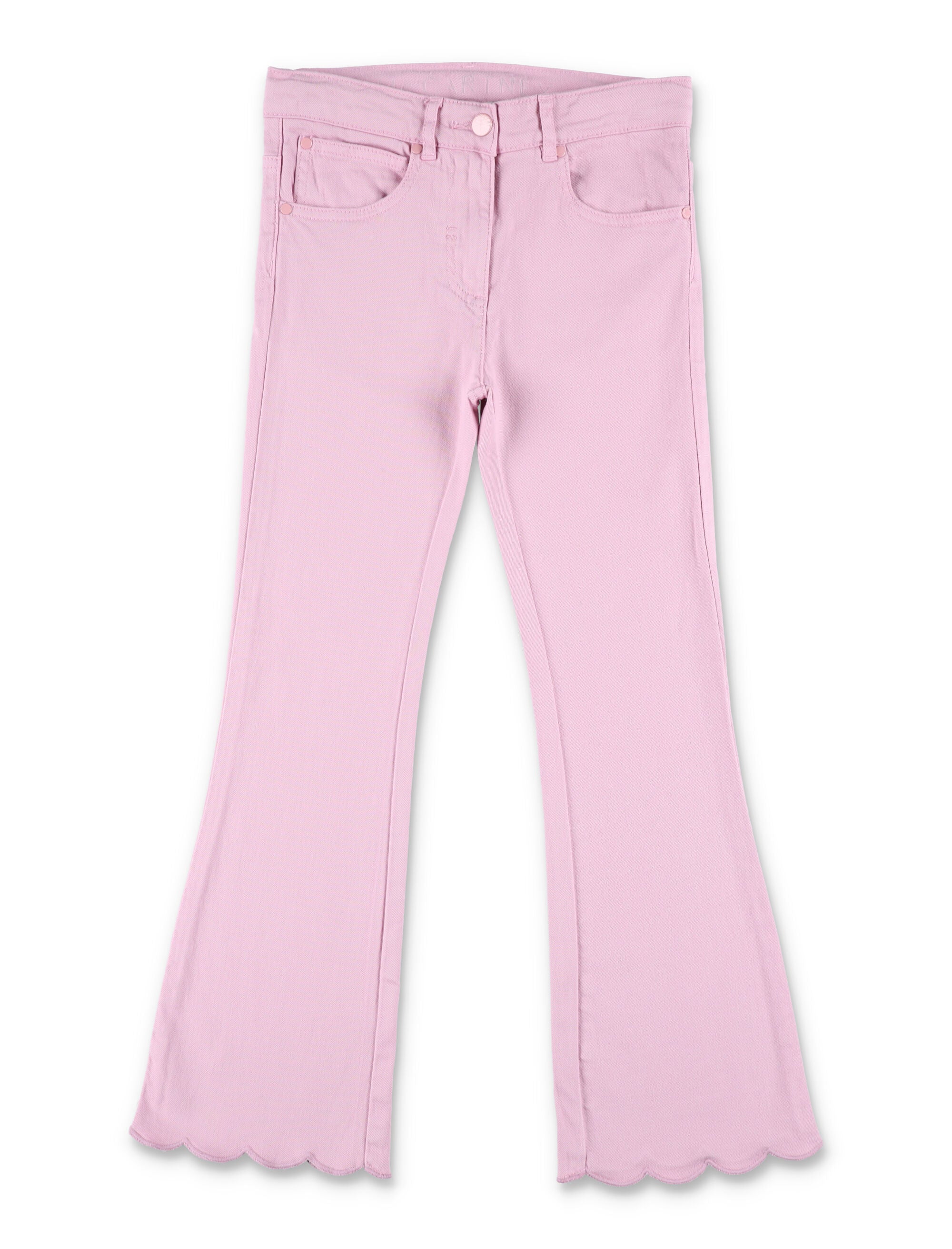 Kid - Scallop trim denim jeans Pink Cotton