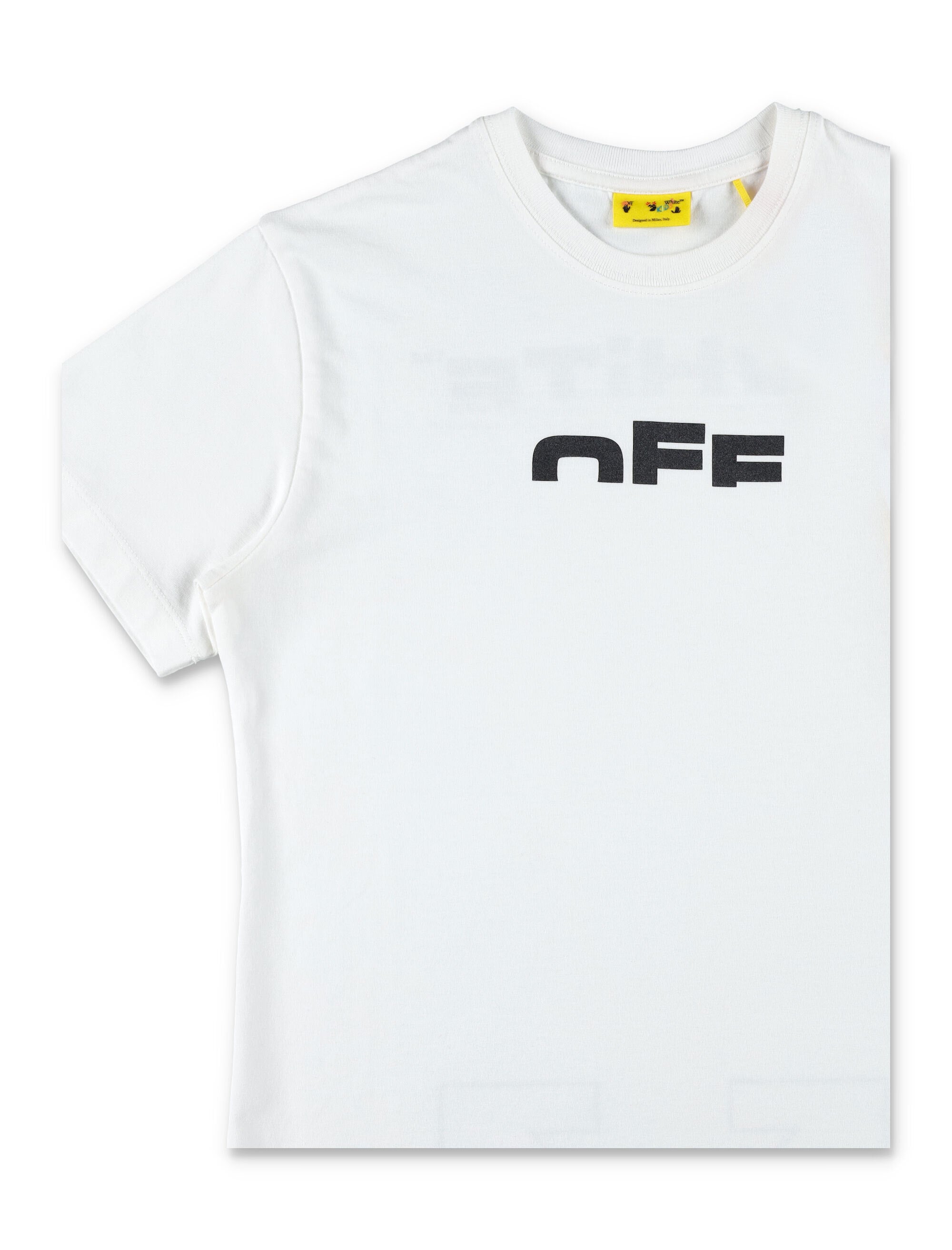 Off-White Kids Cotton T-Shirt With Logo Print Tshirt