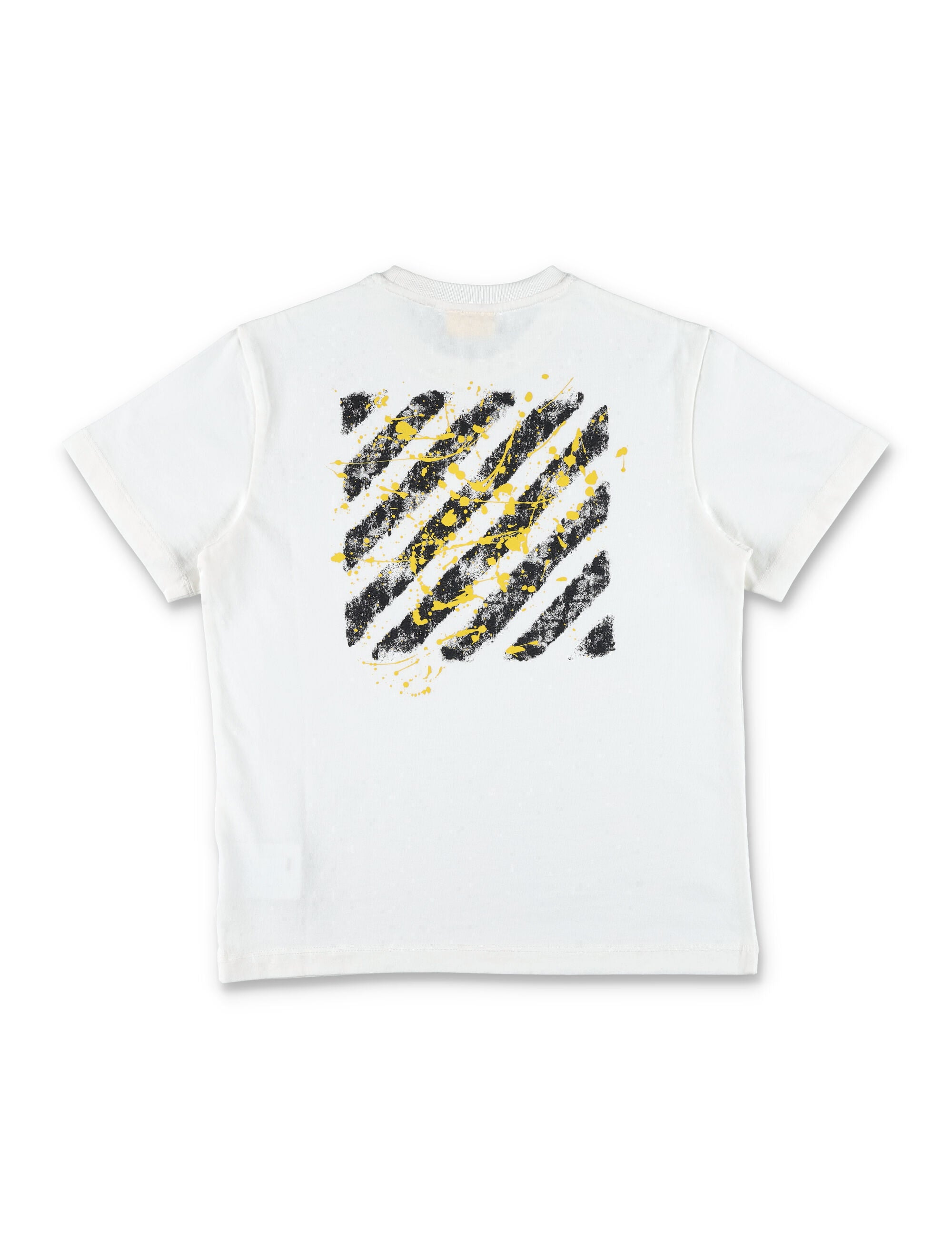 Off-White Kids White Cotton Splat T-shirt with Paint Effect Print Tshirt