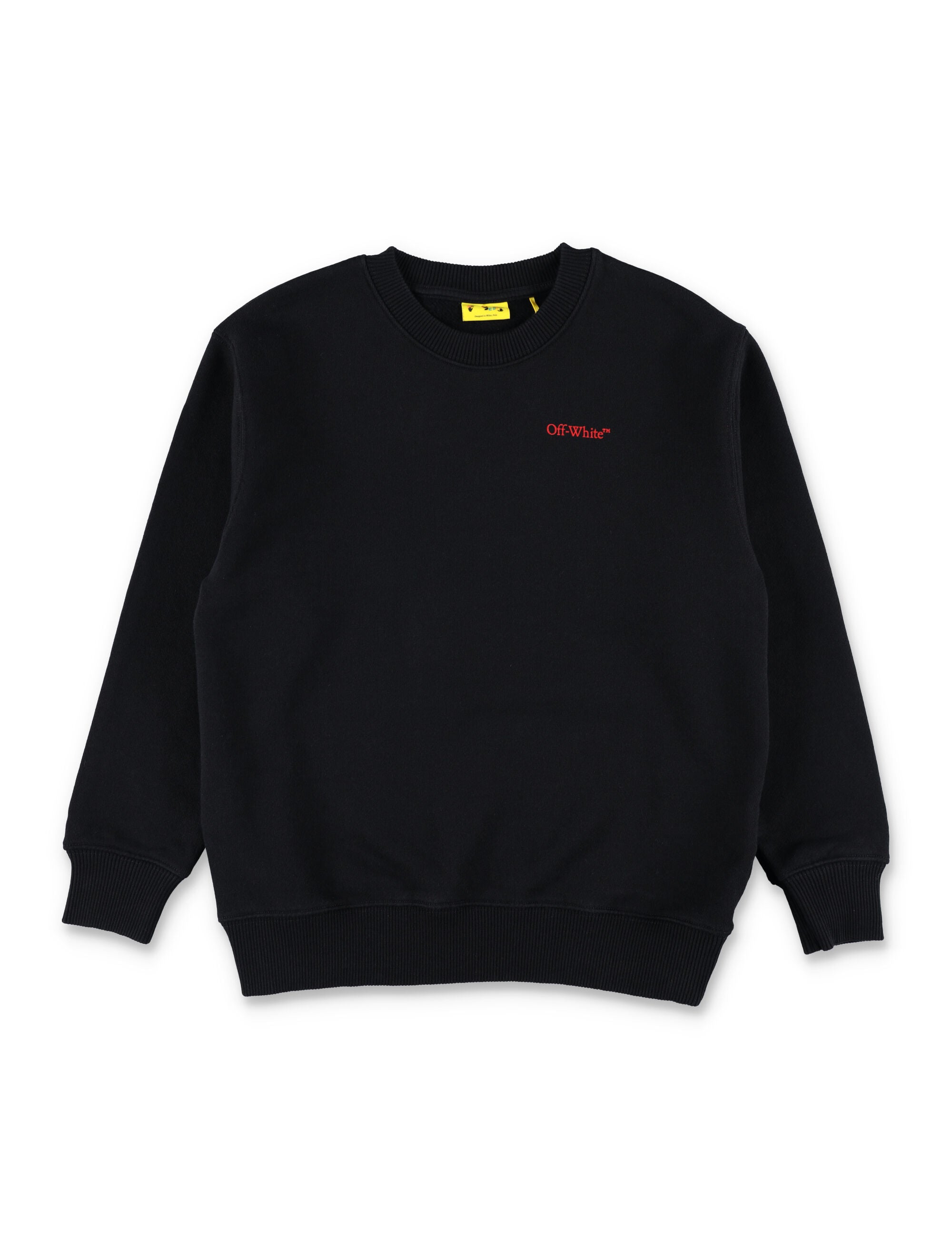 Off-White Kids arrow logo black crewneck sweatshirt Cotton