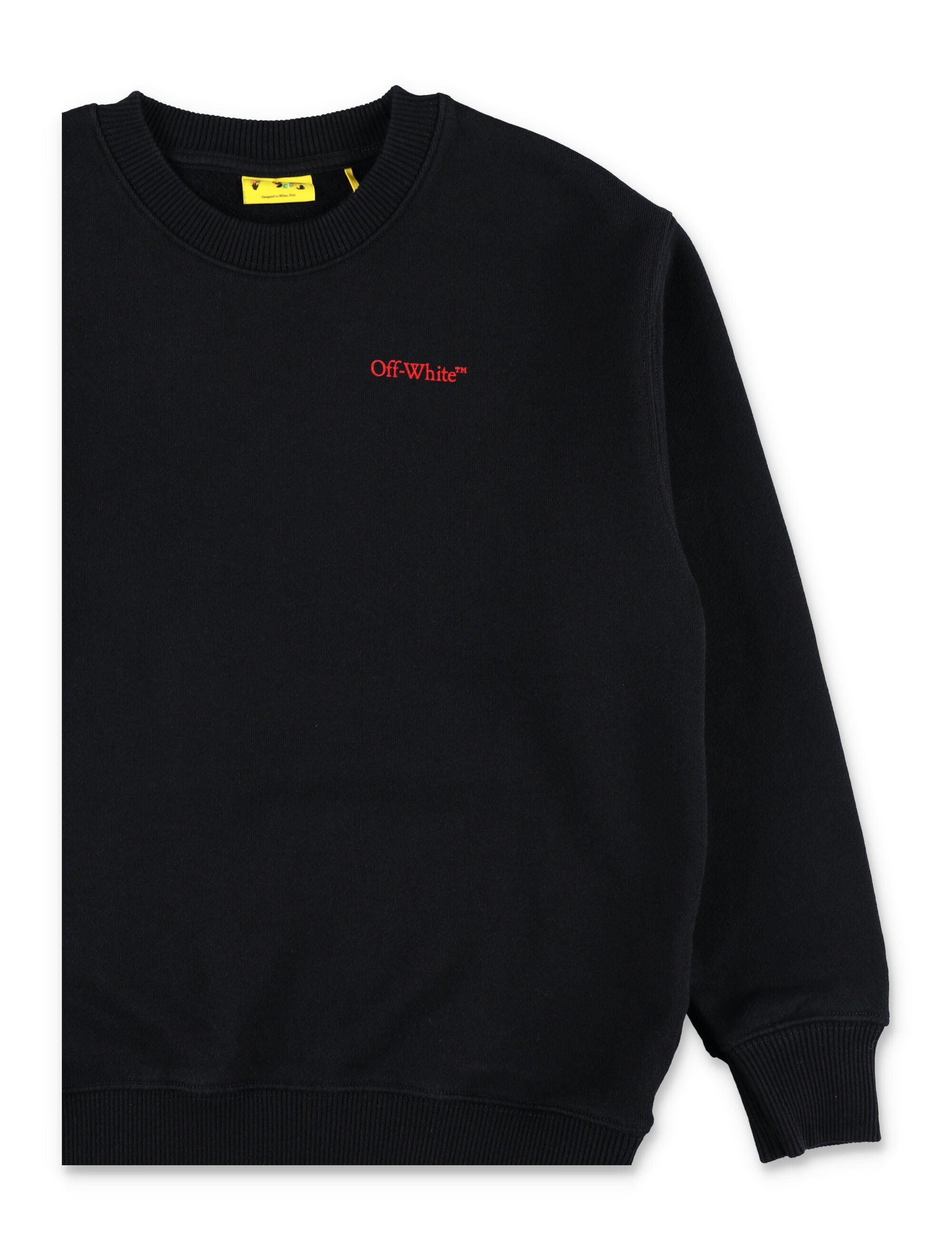 Off-White Kids arrow logo black crewneck sweatshirt Cotton