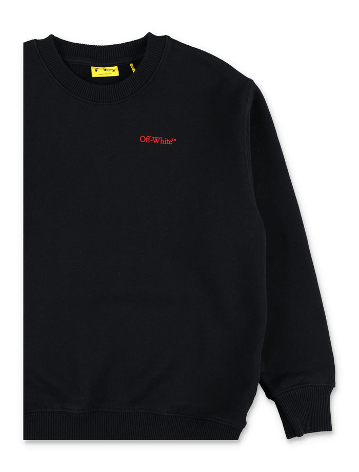 Off-White Kids arrow logo black crewneck sweatshirt Cotton