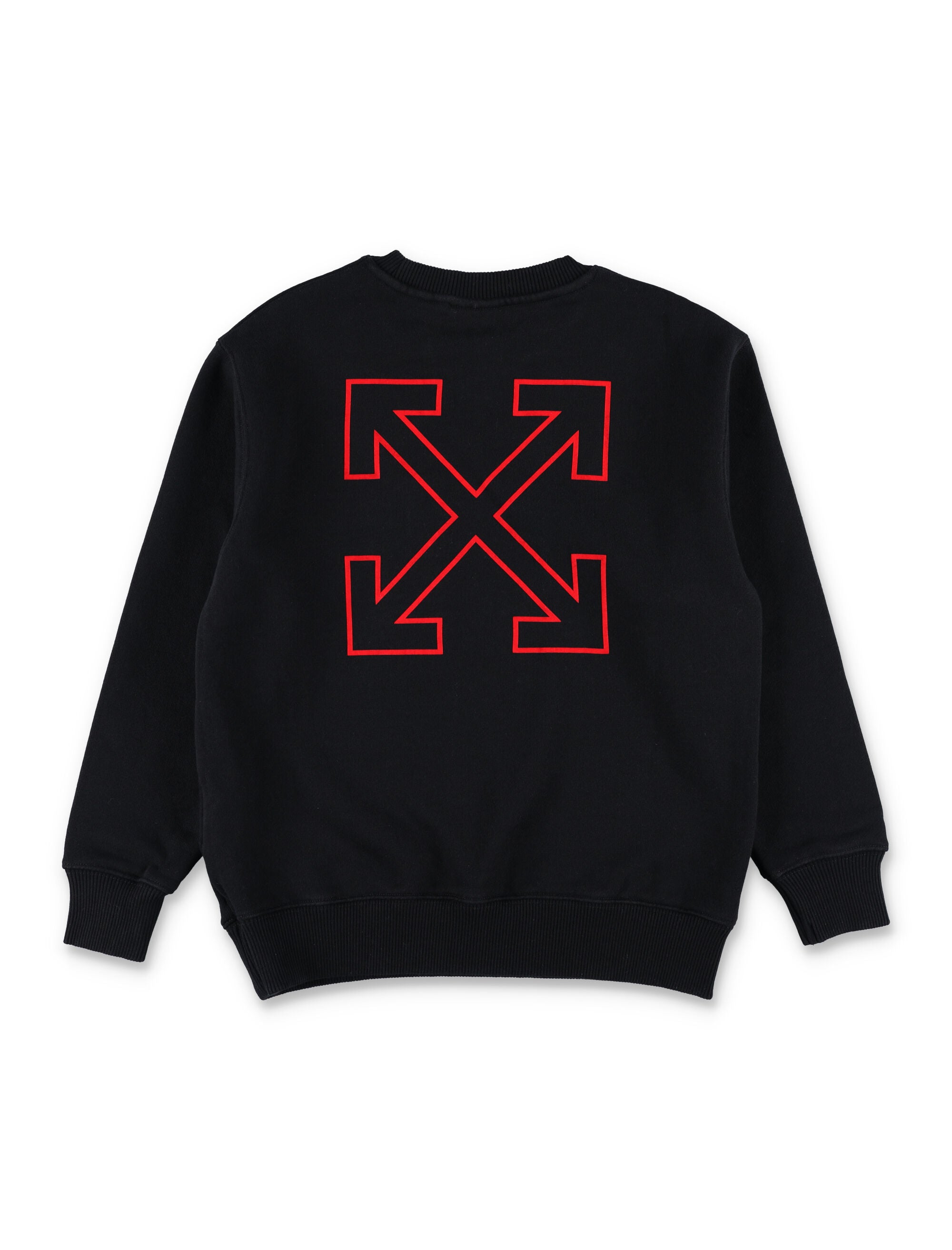 Off-White Kids arrow logo black crewneck sweatshirt Cotton