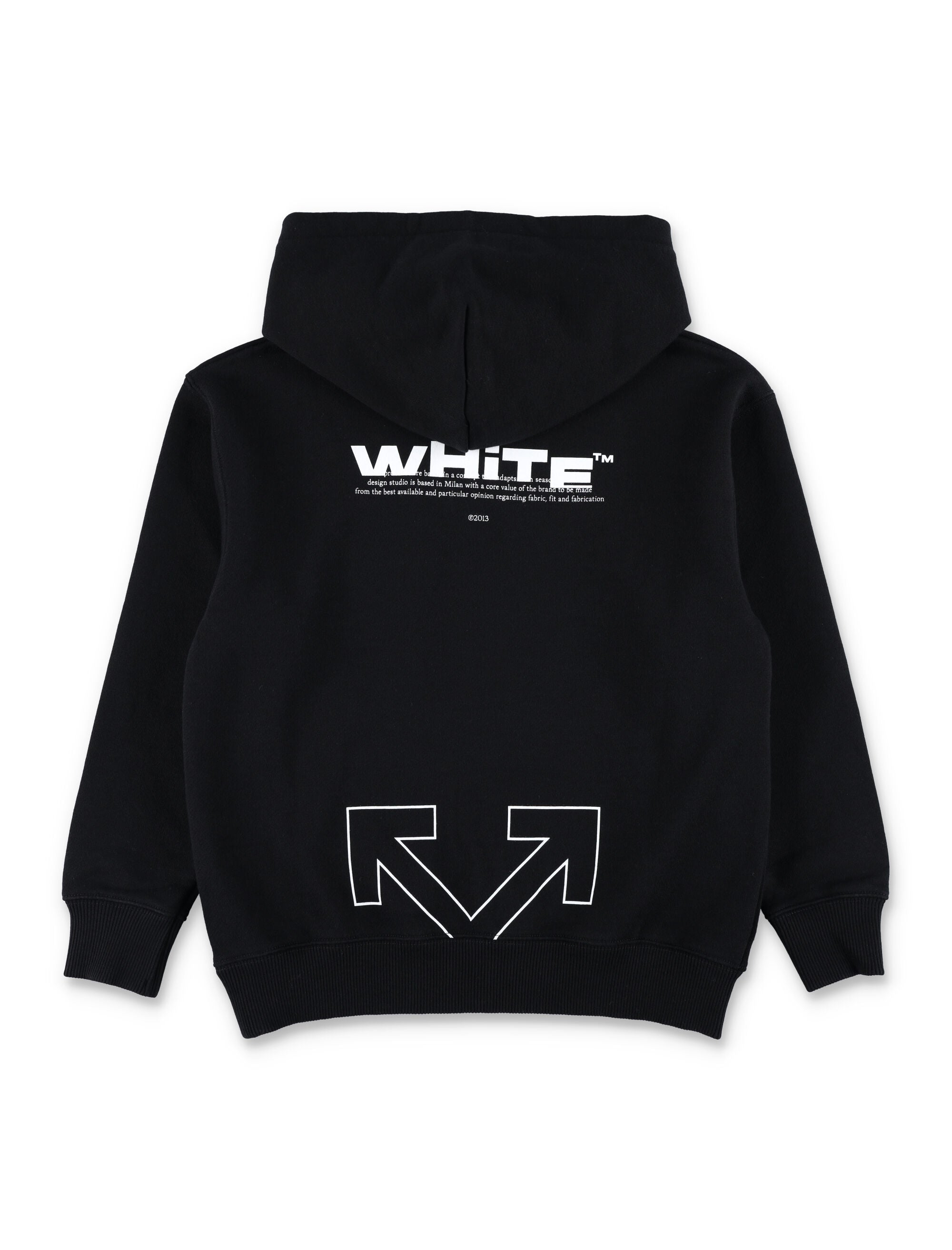 Black hoodie with Off-White Kids logo Cotton Sweatshirt
