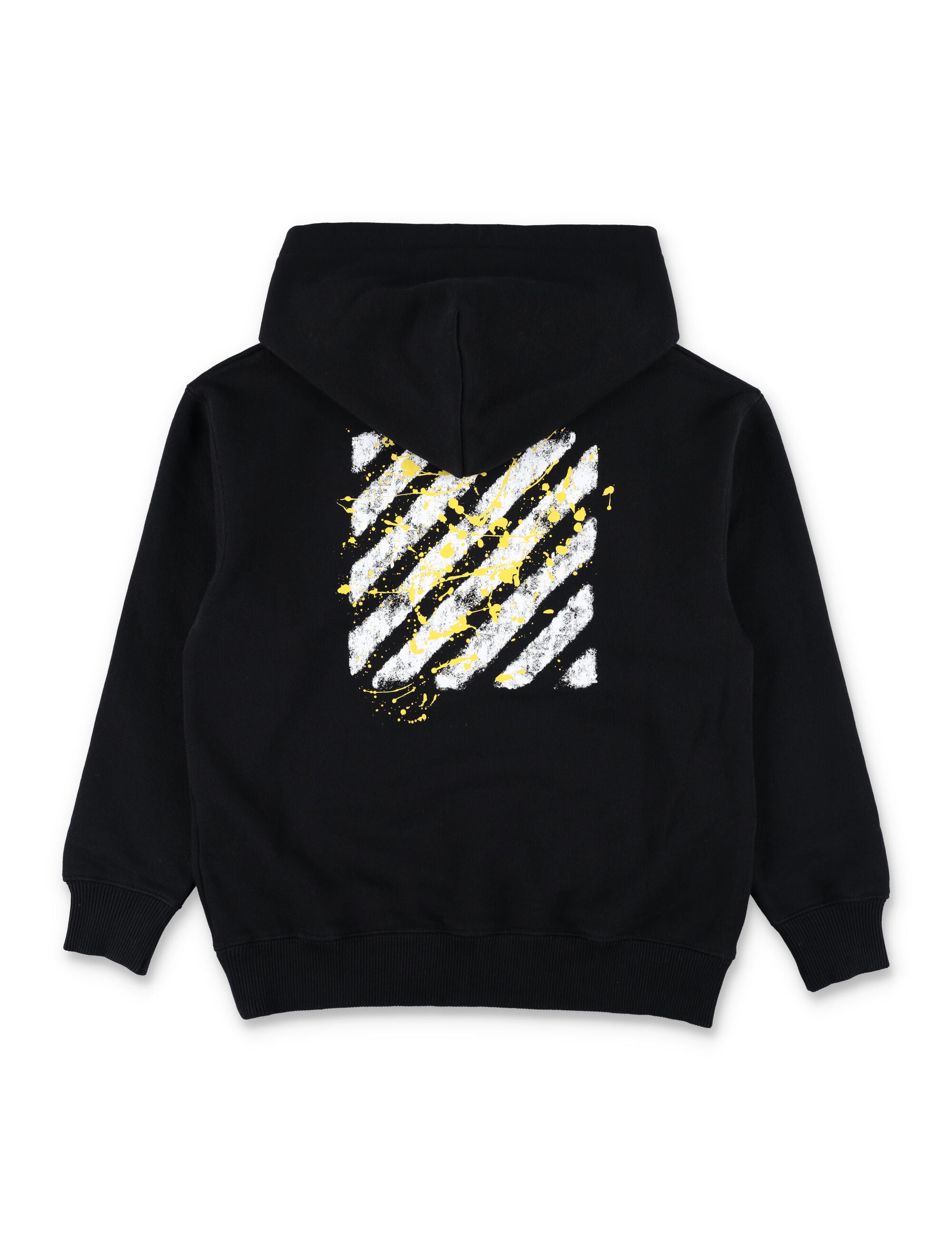 Off-White Kids Black Logo Hoodie Cotton Fleece