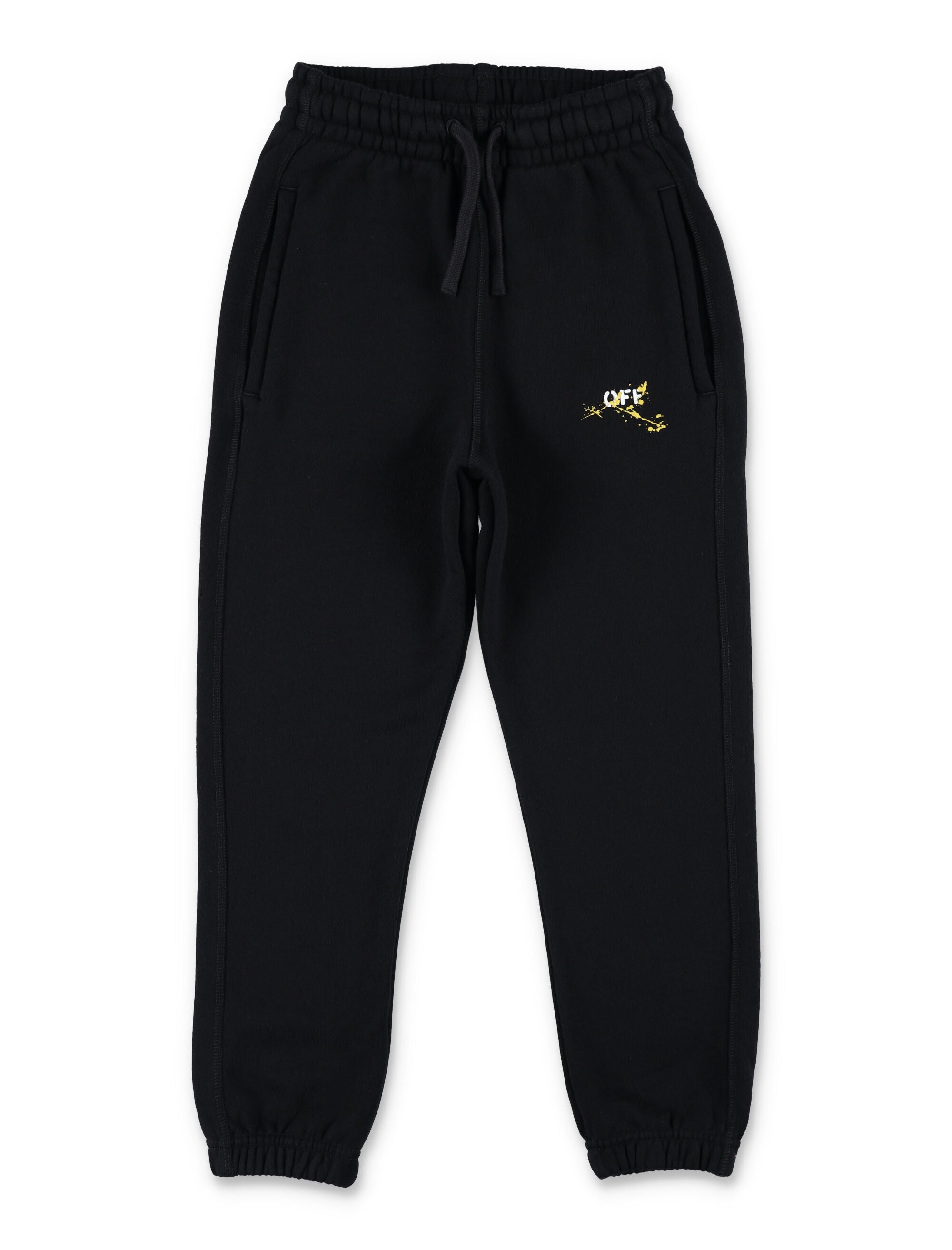 Off-White Kids Black Logo Jogging Pants Cotton