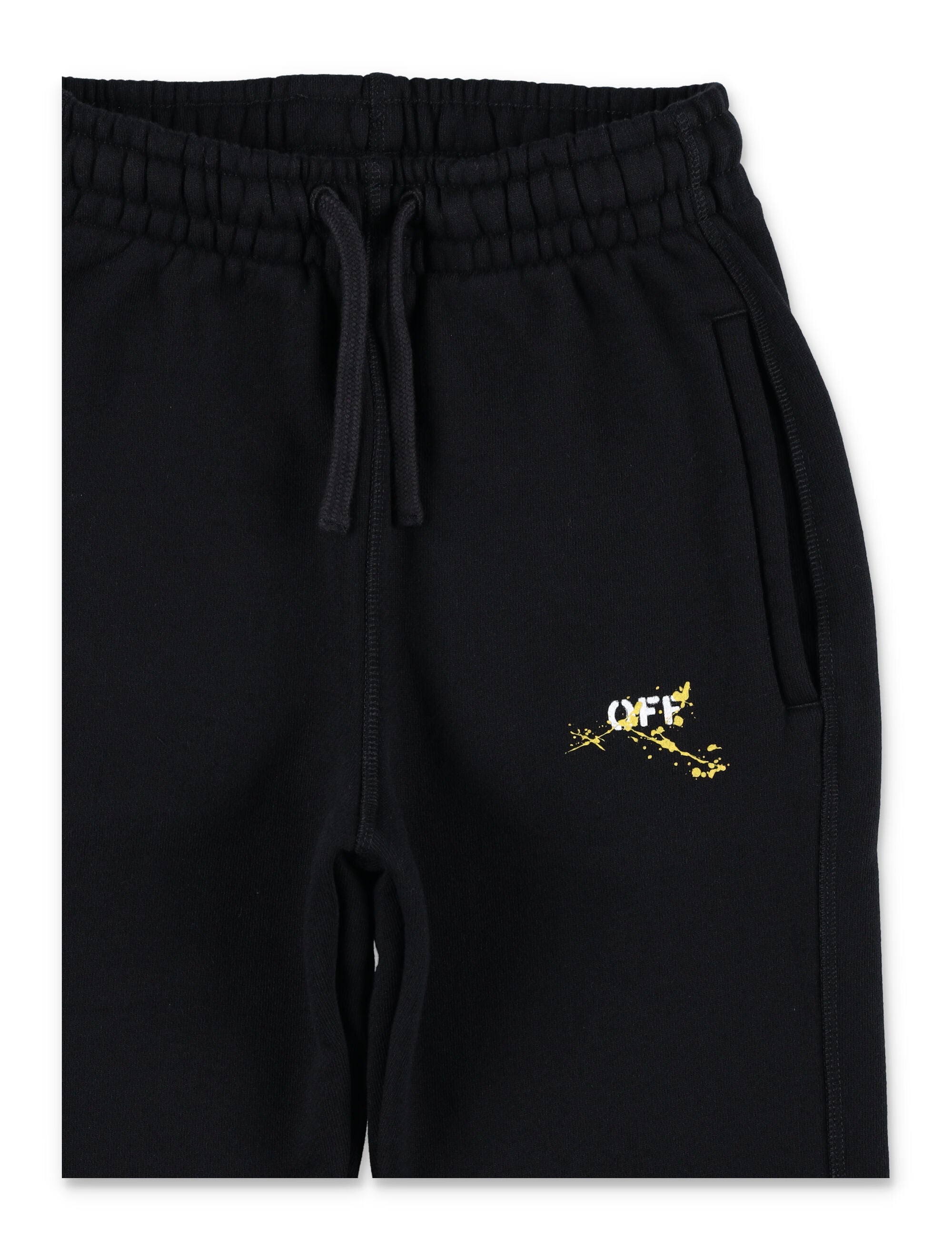Off-White Kids Black Logo Jogging Pants Cotton