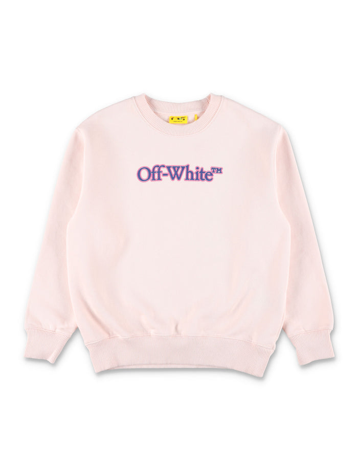 Off-White Kids logo pink crewneck sweatshirt Rose Cotton