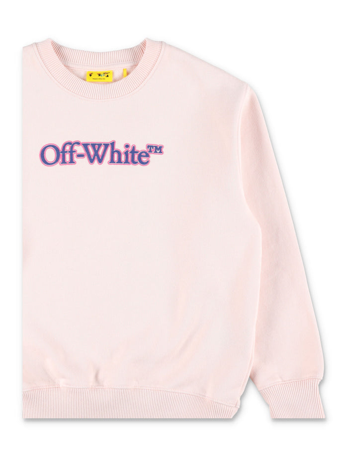 Off-White Kids logo pink crewneck sweatshirt Rose Cotton