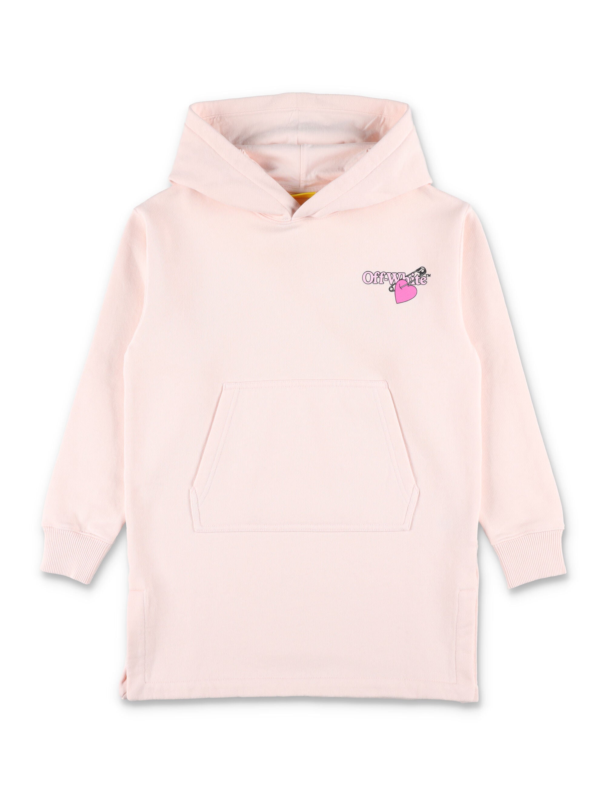 Off-White Kids Pop Heart pink hoodie sweatshirt Rose Cotton Dress
