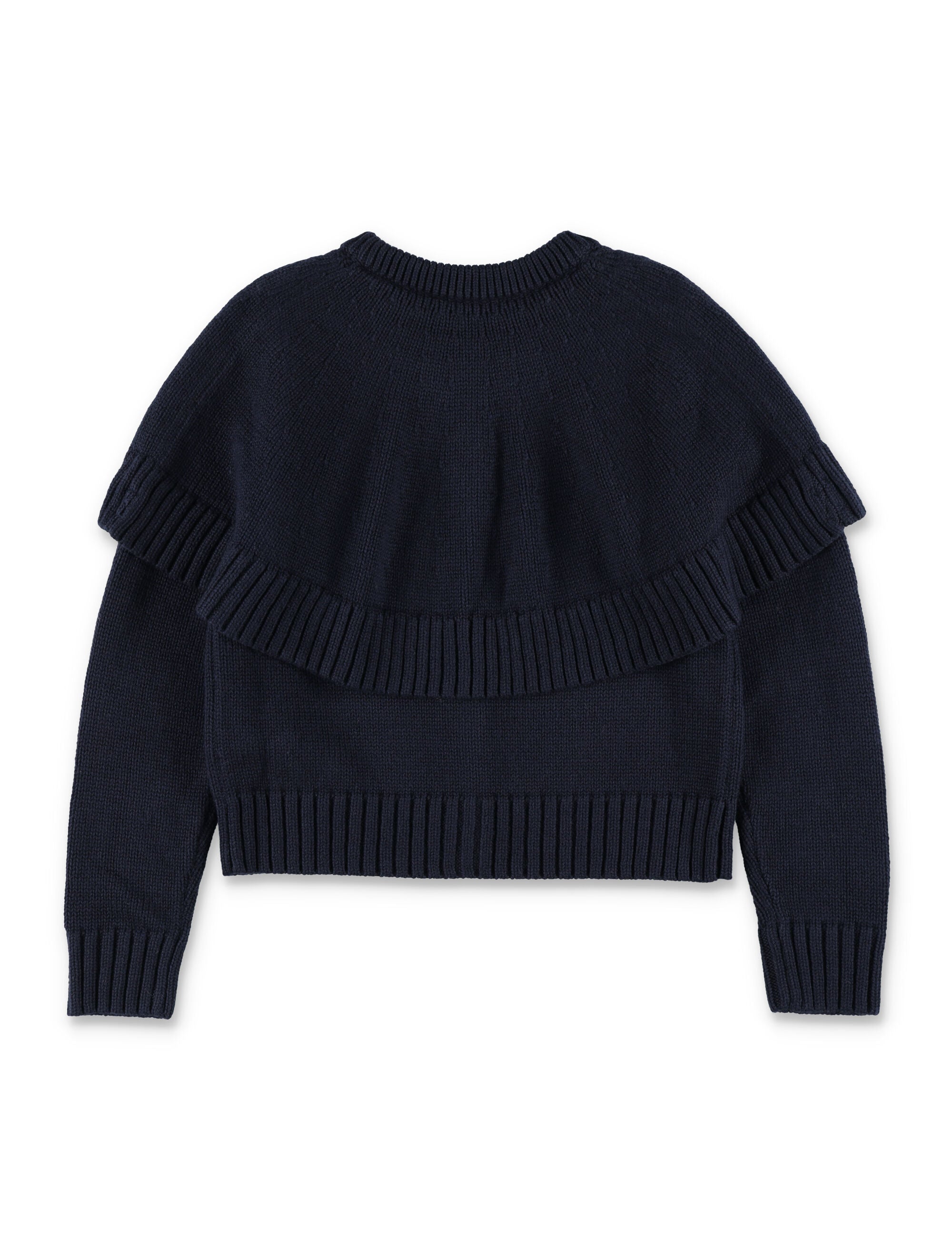 Chloé Kids Knitted Cape Cardigan Navy Cotton