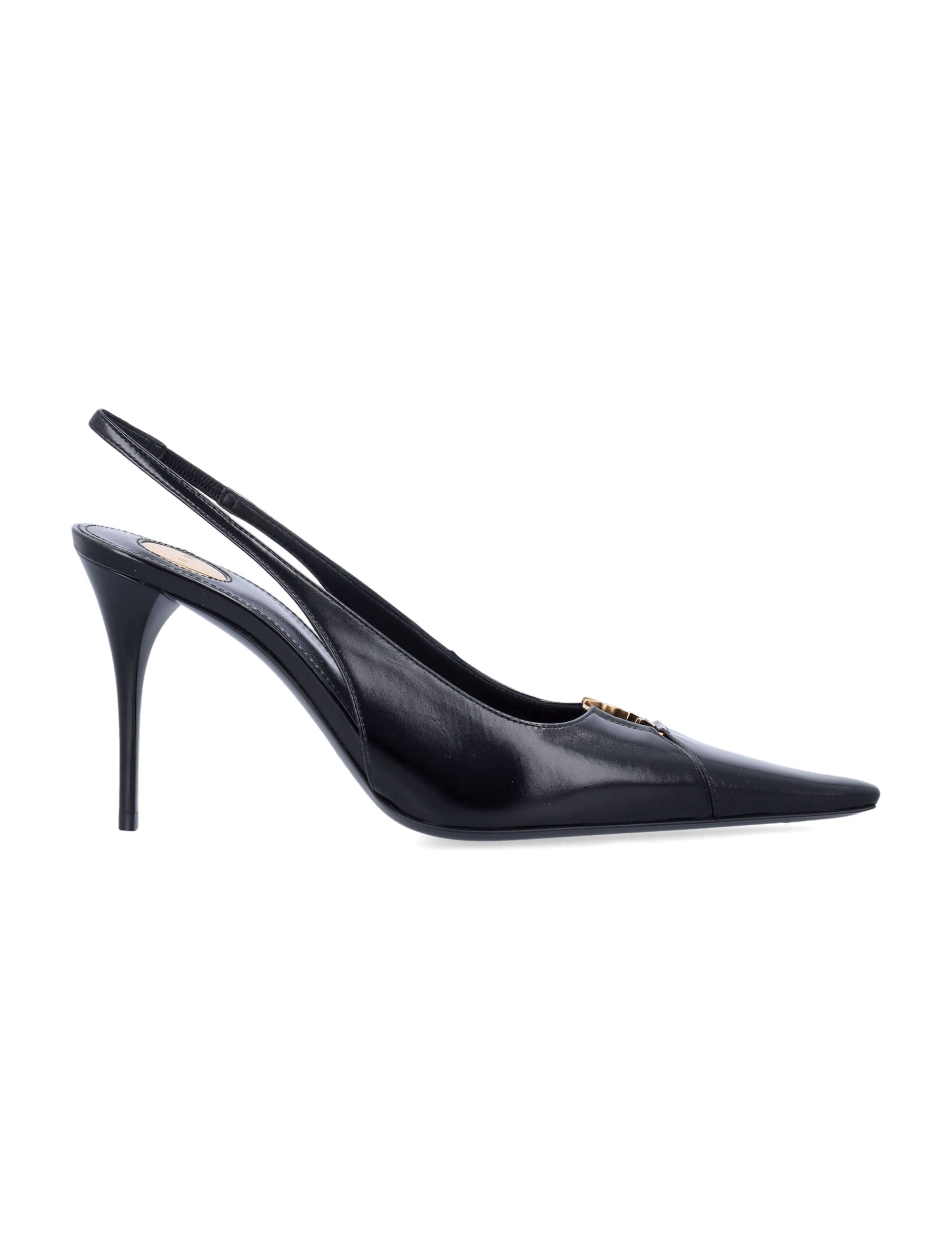 Babylone breteuil slingback pumps Black Calf Skin
