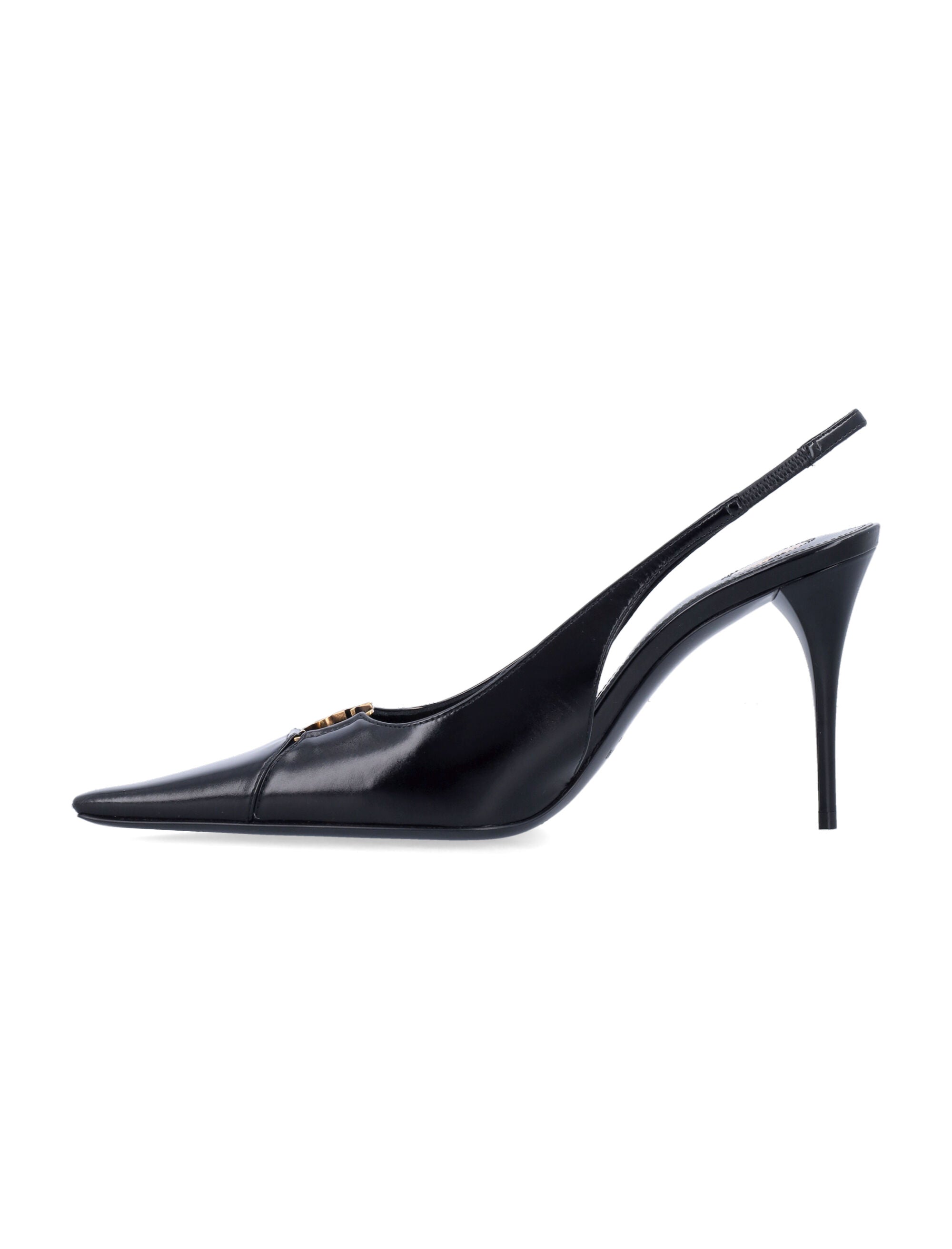 Babylone breteuil slingback pumps Black Calf Skin