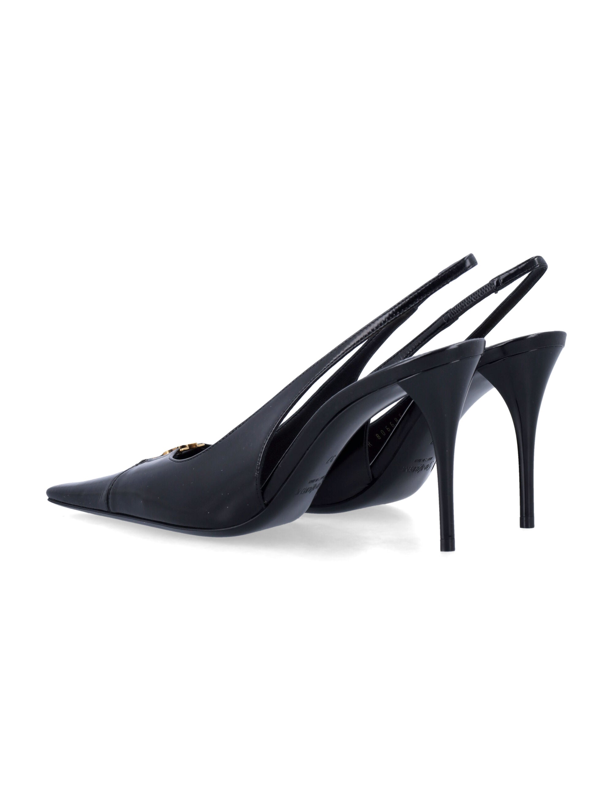 Babylone breteuil slingback pumps Black Calf Skin