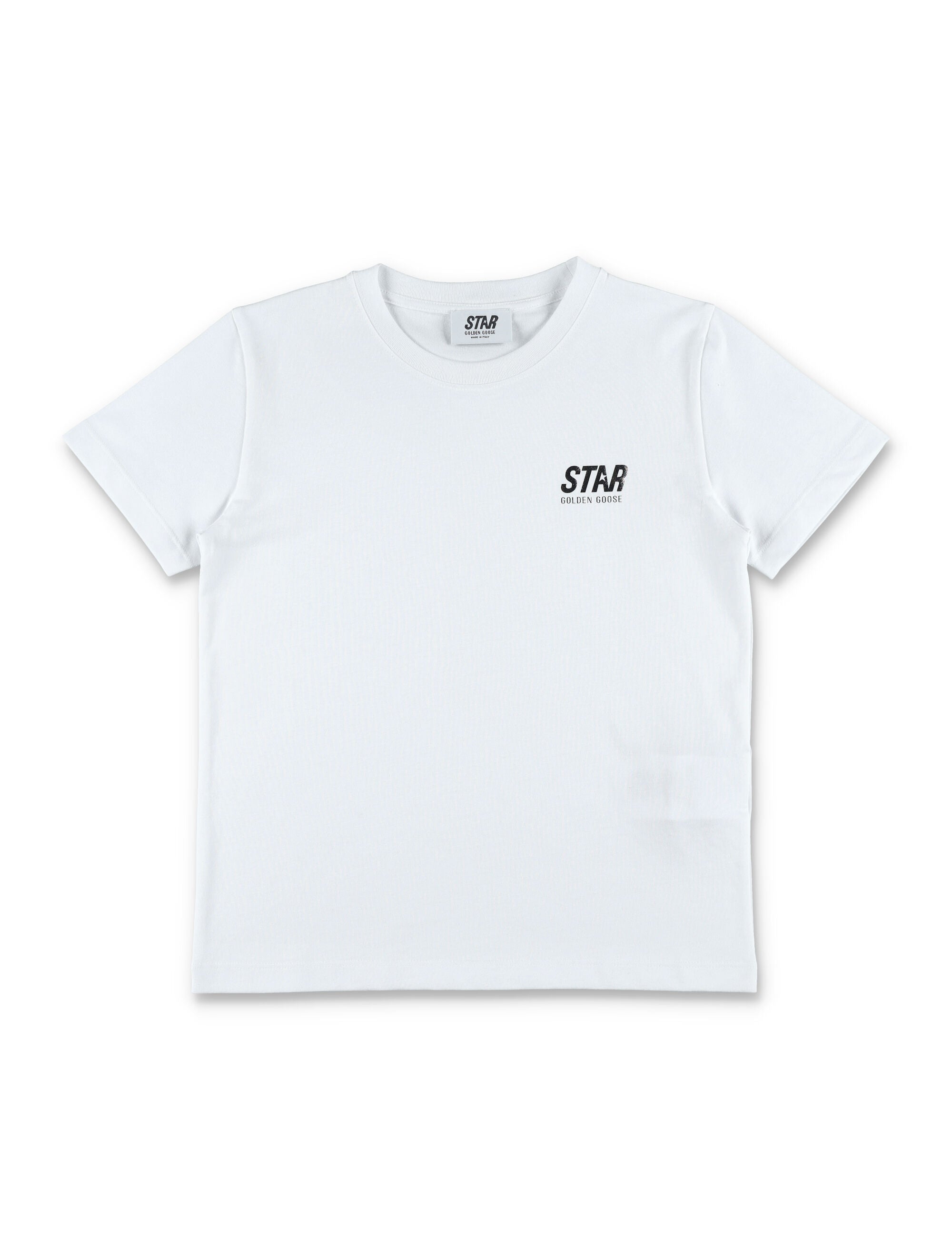 Kid - Silver print logo t-shirt Optic White/silver Cotton Tshirt