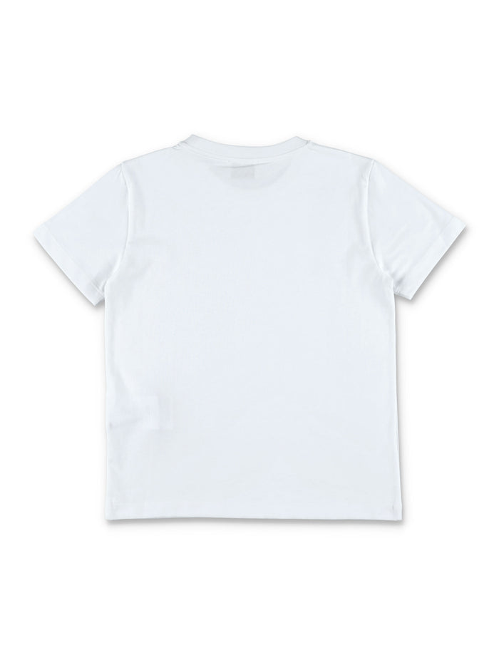 Kid - Silver print logo t-shirt Optic White/silver Cotton Tshirt