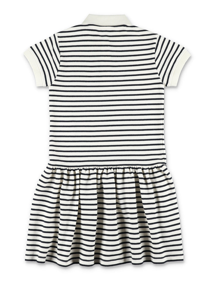 Kid - Polo striped dress Artic Wolf/dark Navy Cotton
