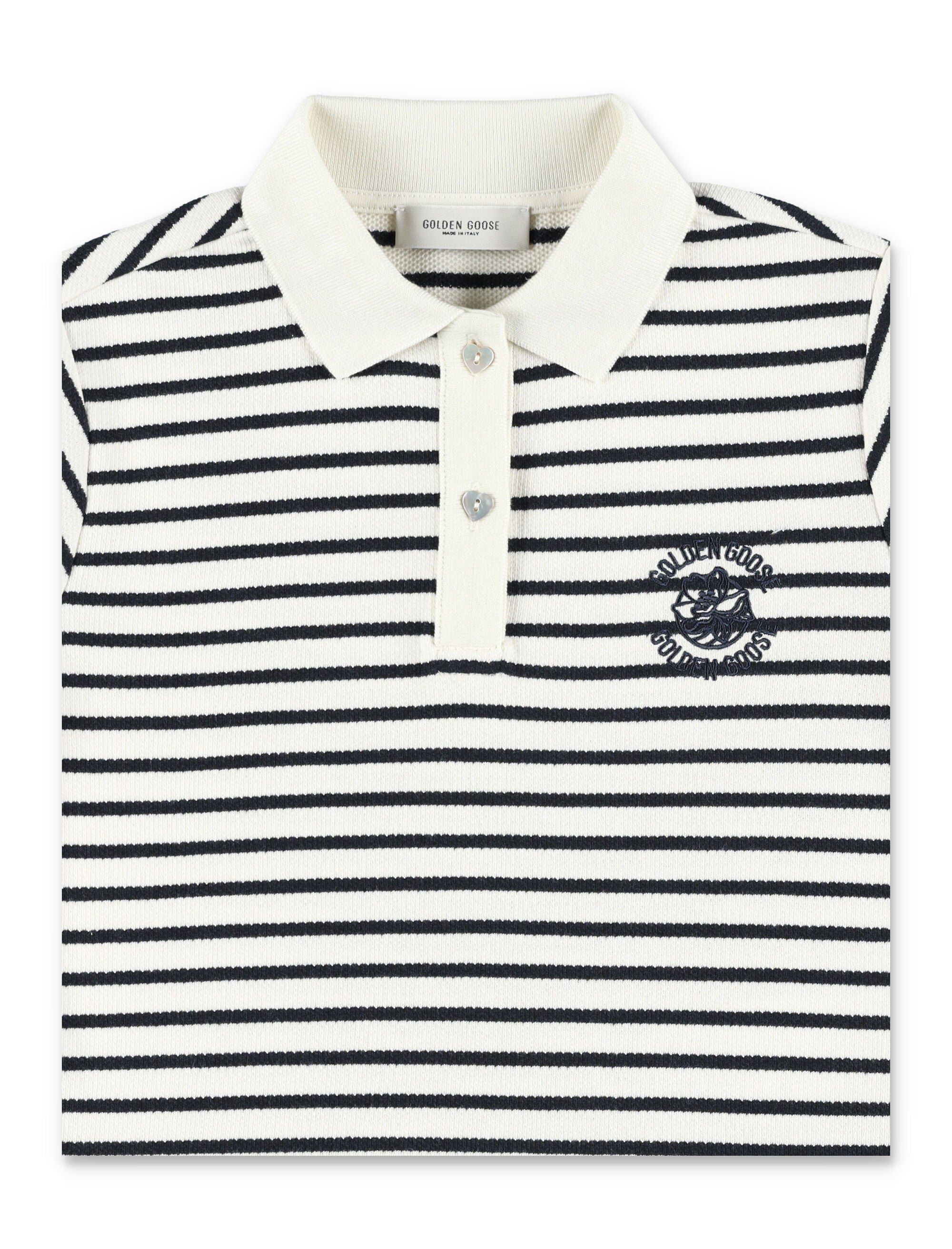Kid - Polo striped dress Artic Wolf/dark Navy Cotton