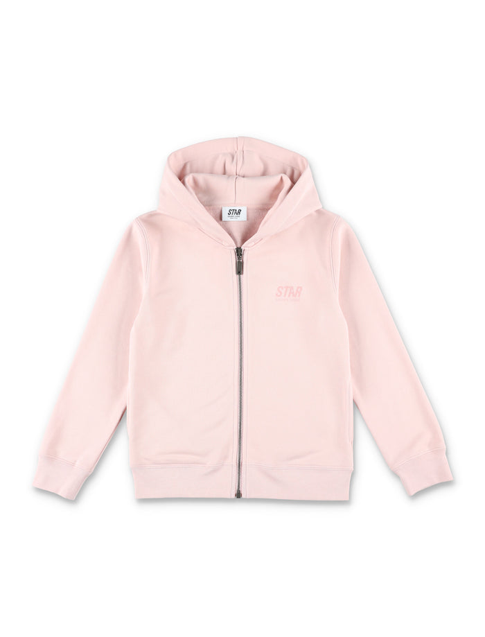 Kid - Logo zip-up hoodie Sepia Rose Cotton Sweatshirt