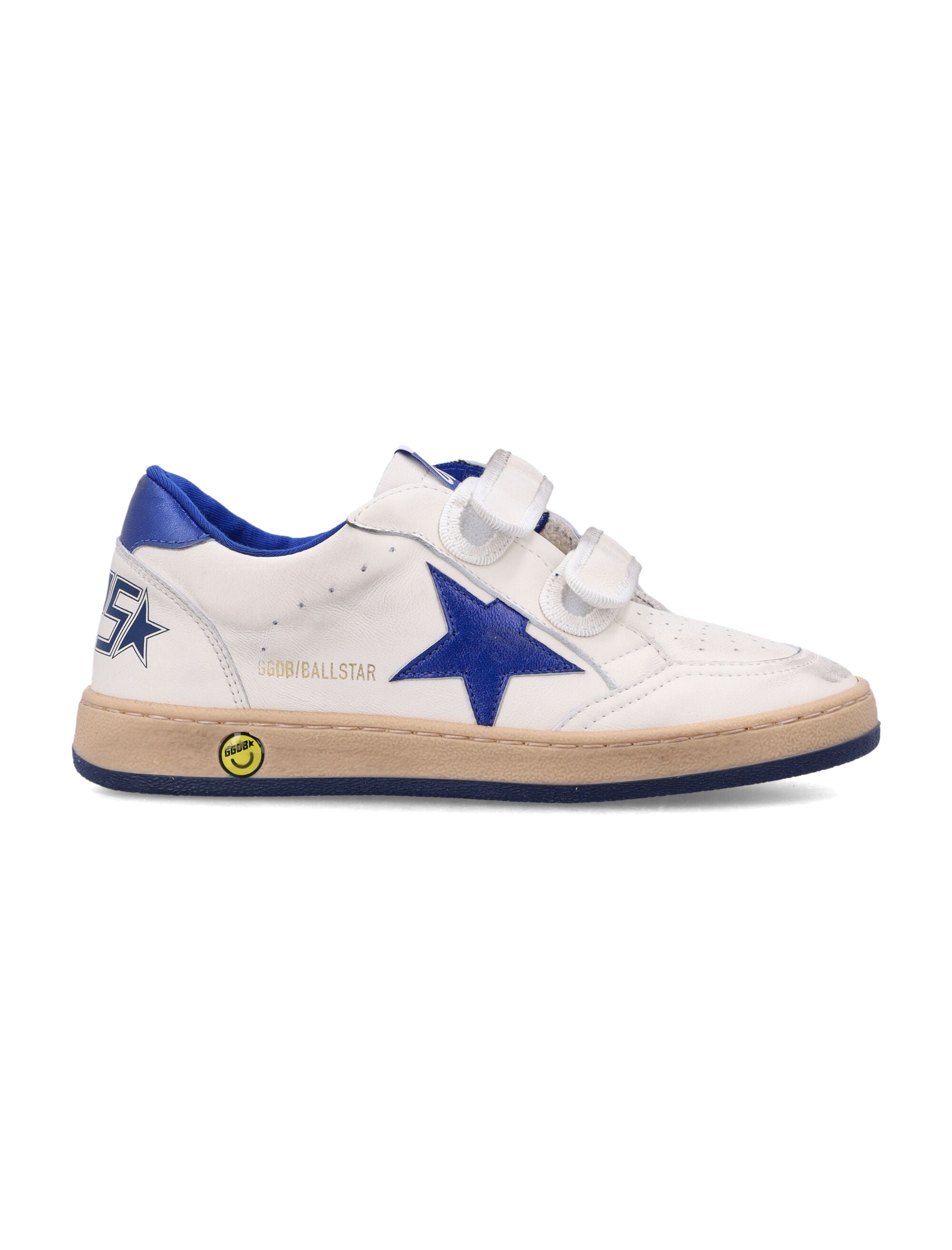 Kid - Ball Star strap sneakers White/blue Ovine Leather