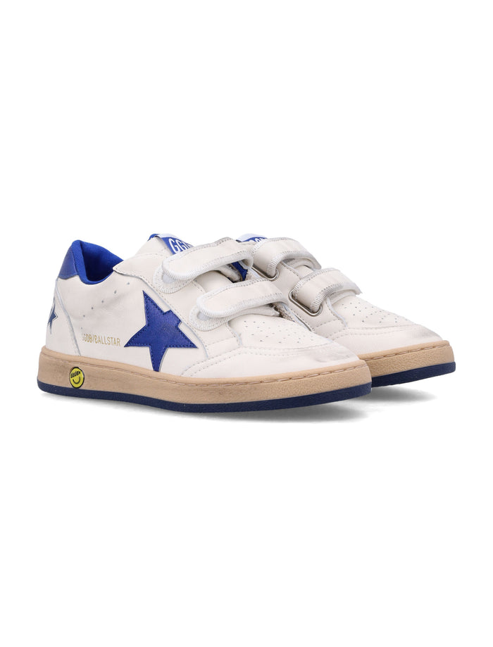 Kid - Ball Star strap sneakers White/blue Ovine Leather