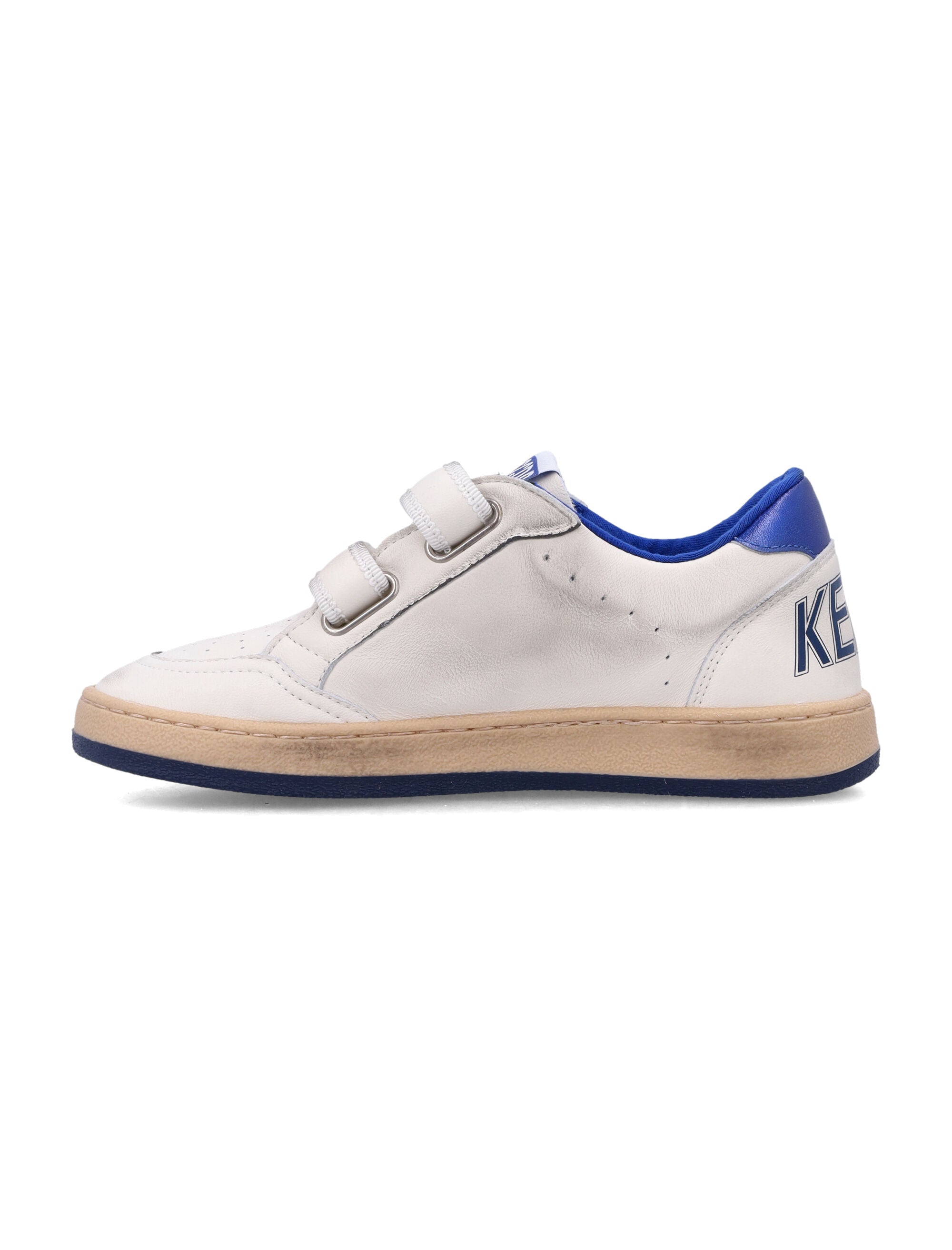 Kid - Ball Star strap sneakers White/blue Ovine Leather