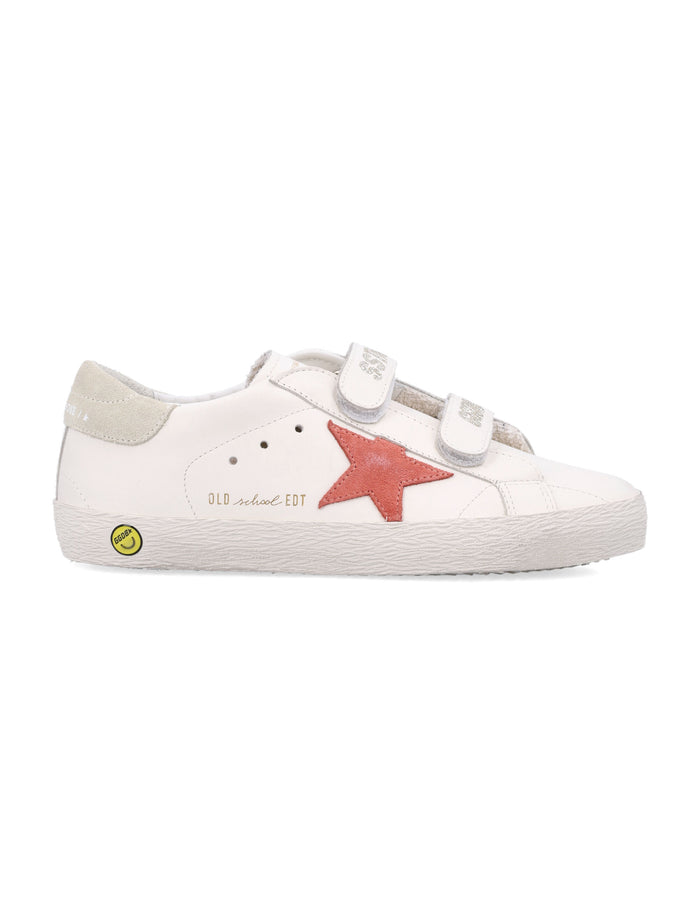 Kid - Old School White/peach/eggnog Cow Leather Sneaker