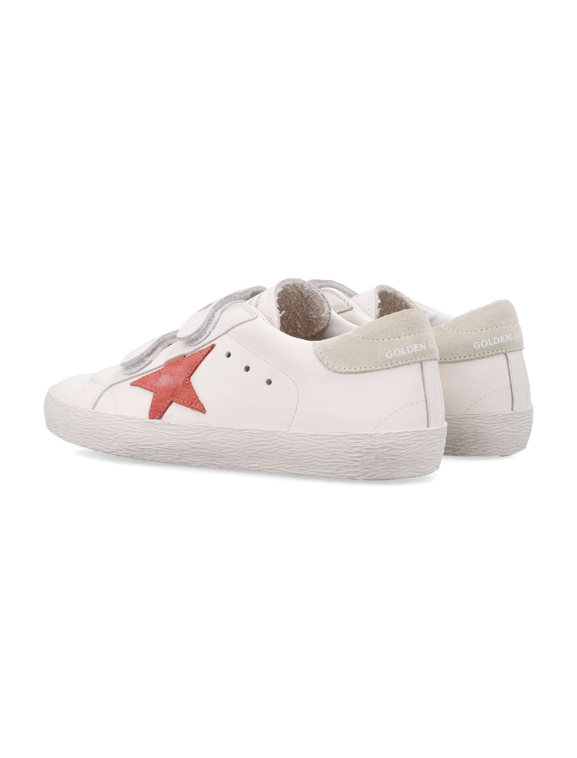 Kid - Old School White/peach/eggnog Cow Leather Sneaker