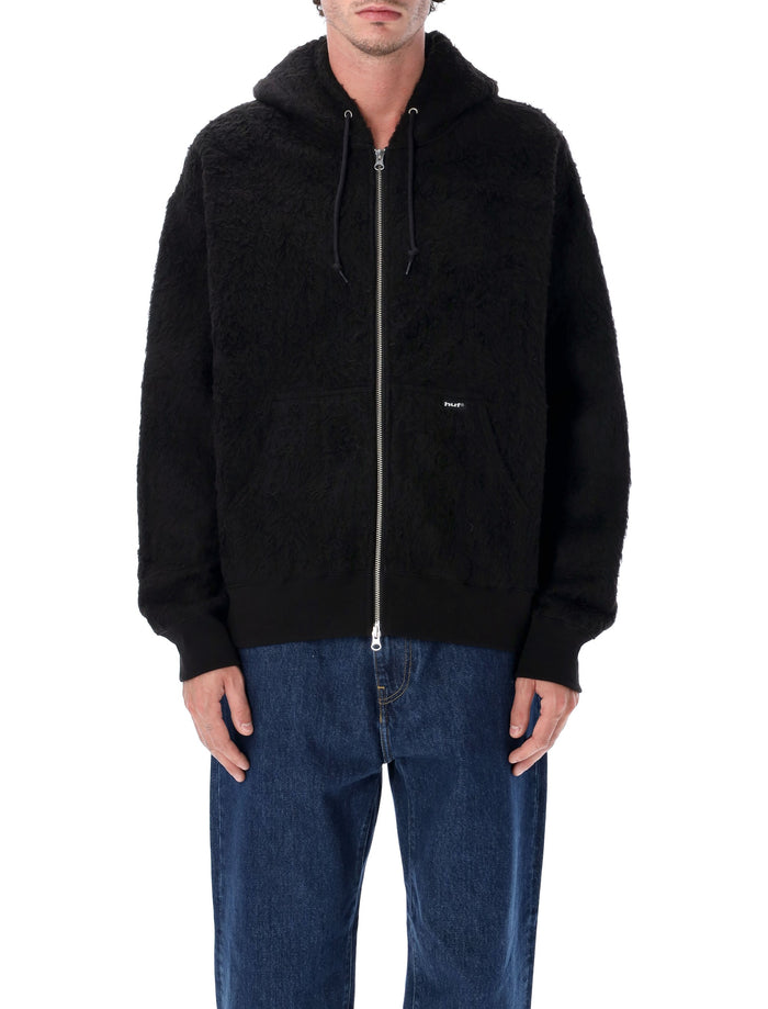HUF Corso Heavyweight Full-Zip Hoodie Black Cotton Sweatshirt