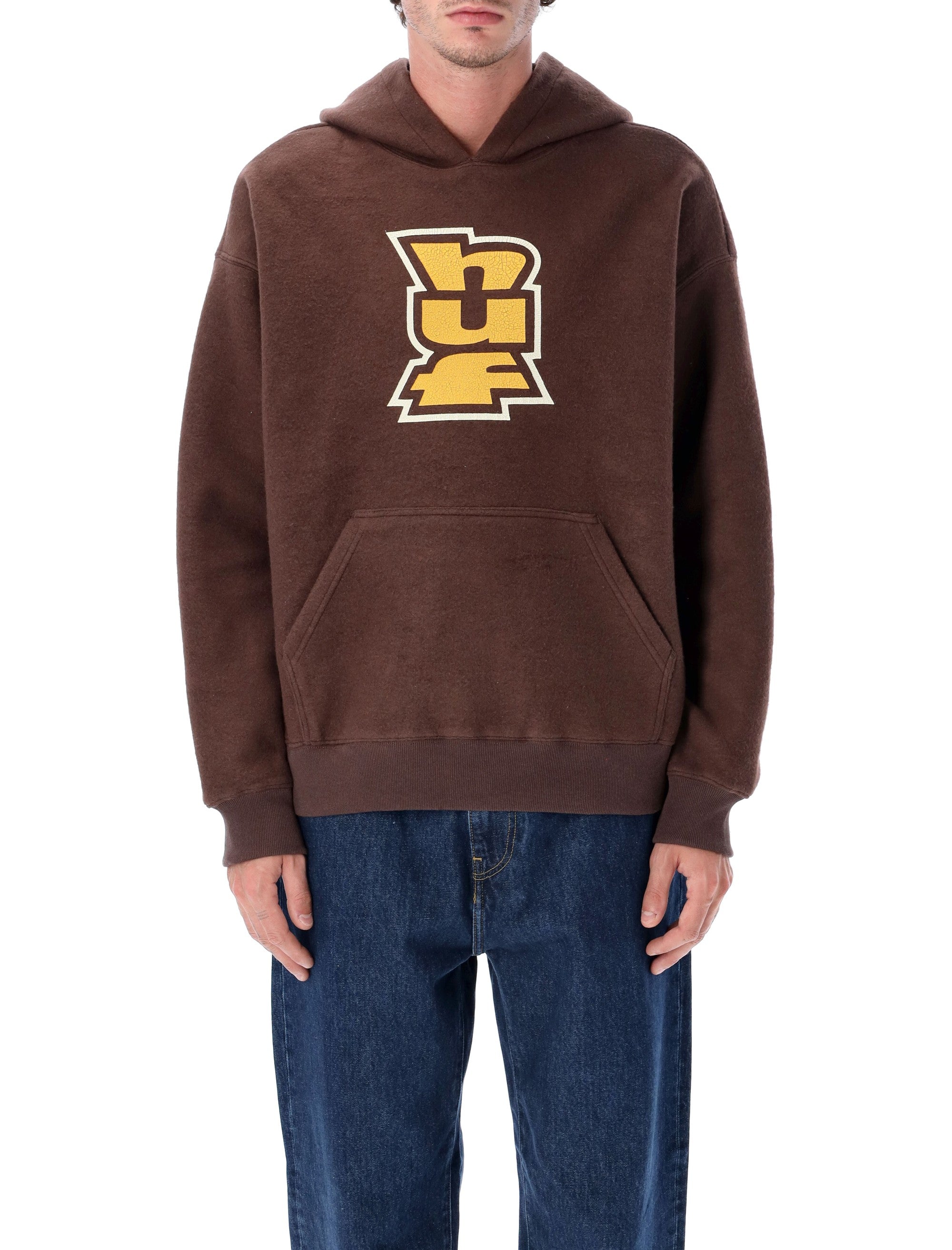 HUF Megablast Reverse Fleece Hoodie Bison Cotton Sweatshirt