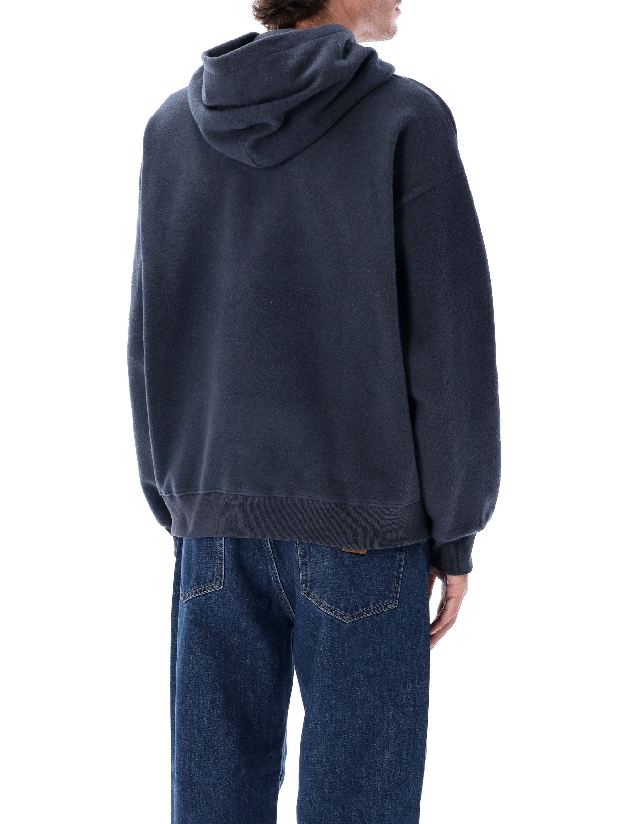 HUF Megablast Reverse Fleece Hoodie Navy Cotton Sweatshirt