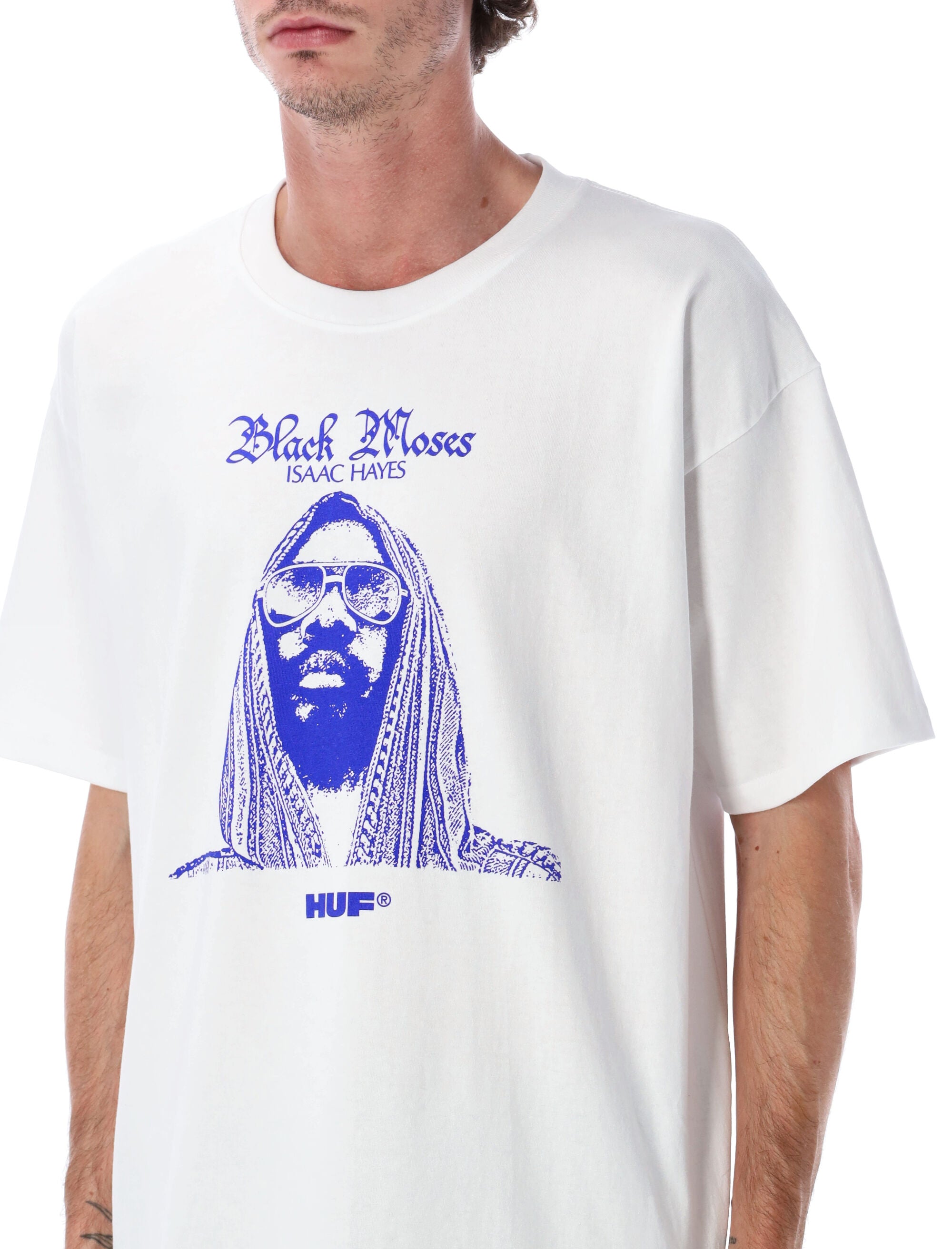 HUF x Isaac Hayes Black Moses Heavyweight T-Shirt White Cotton