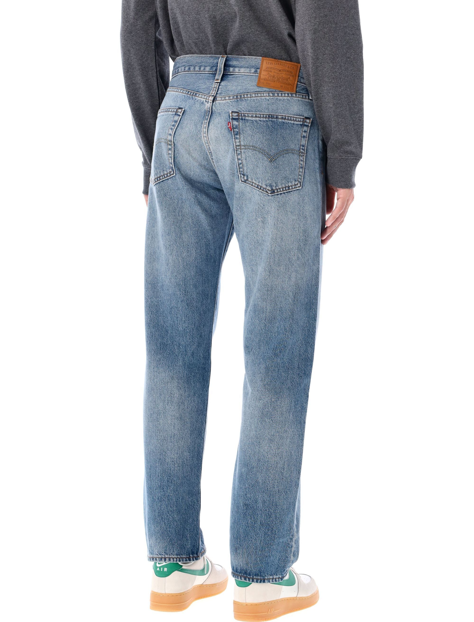 555 Relaxed straight jeans Med Blue Cotton