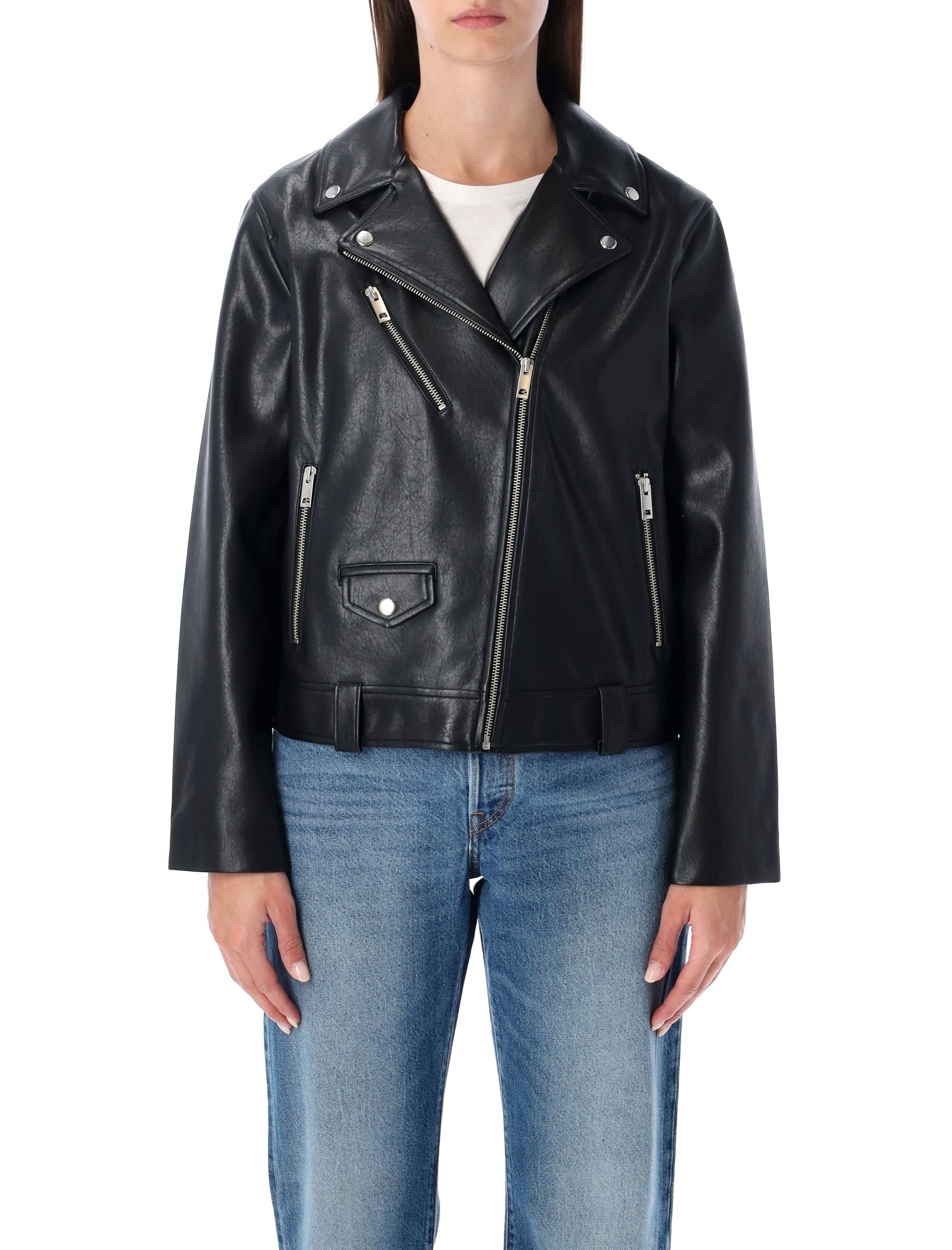 Levis Kendal Black Eco-leather Moto Jacket Polyester