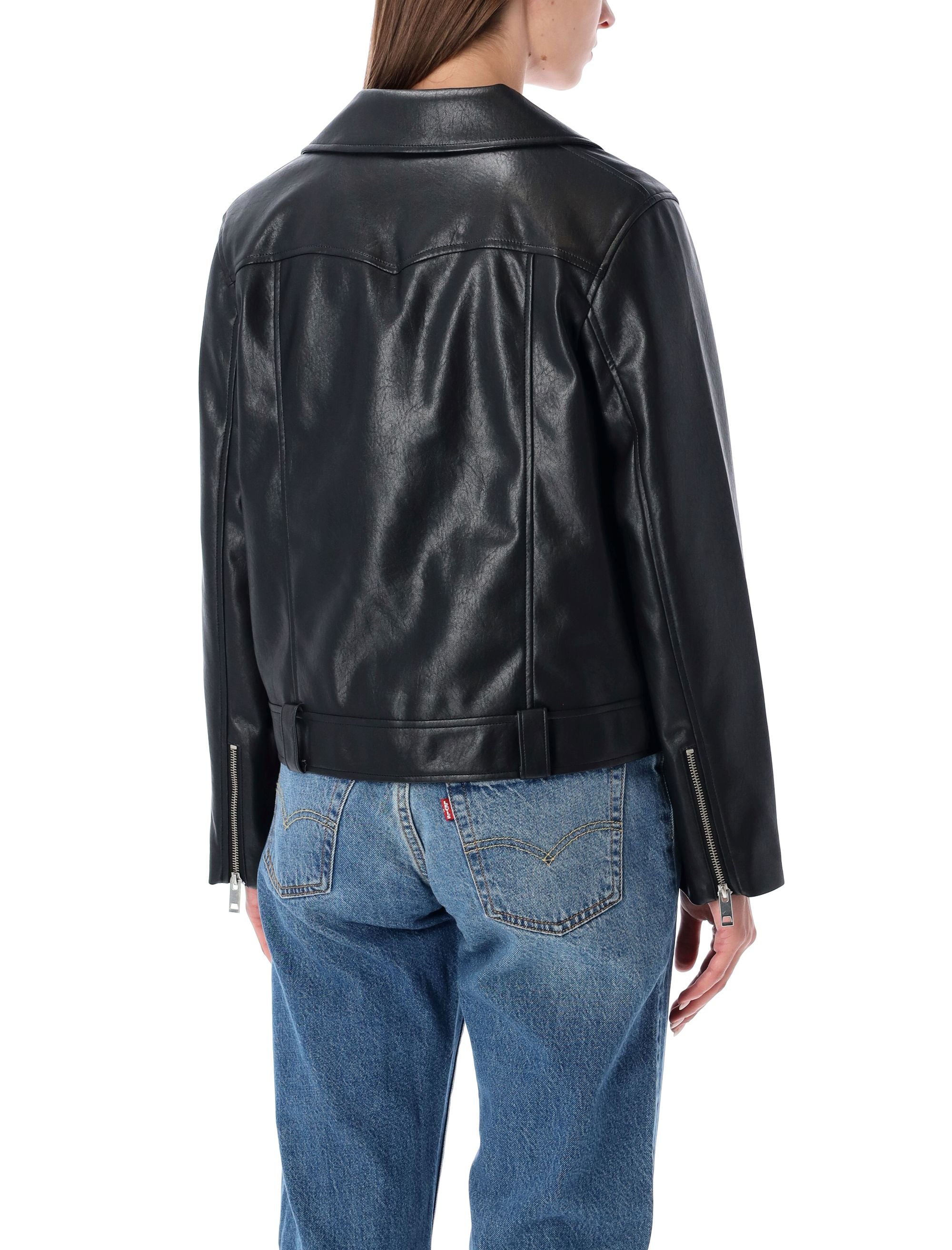 Levis Kendal Black Eco-leather Moto Jacket Polyester